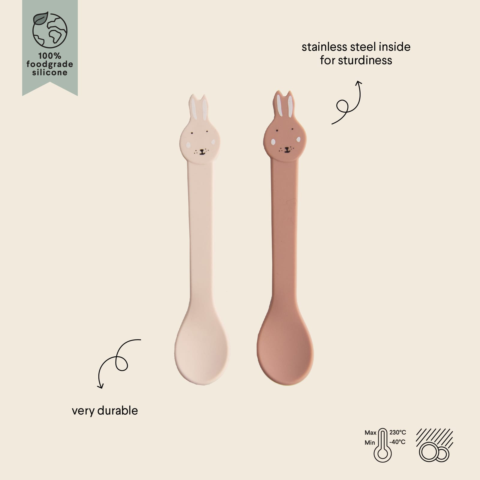 Silicone Spoon 2-Pack - Mrs Rabbit