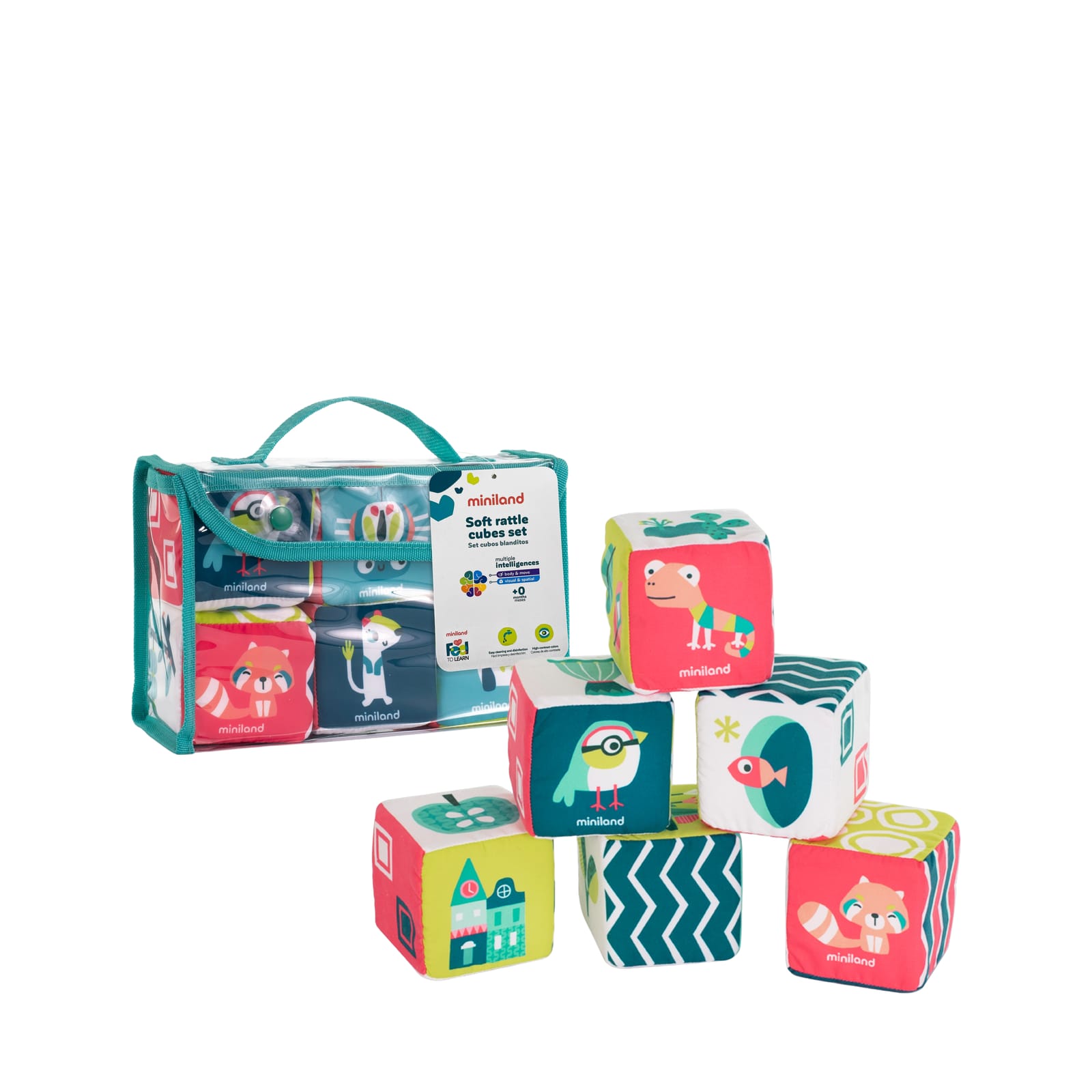 Soft Rattle Cubes Set