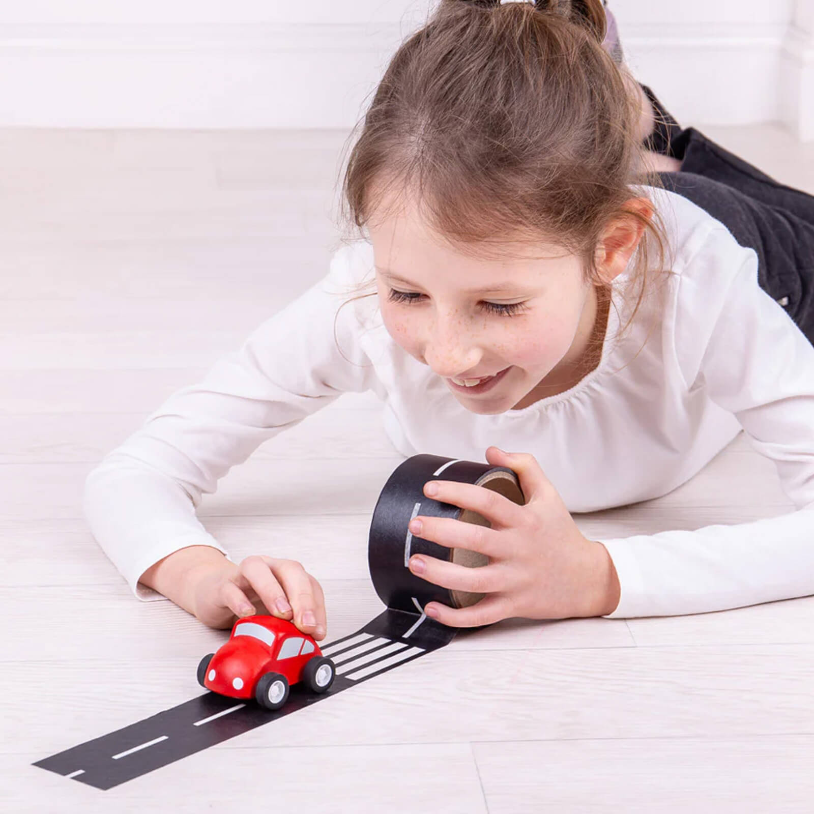 Roadway Tape and Car
