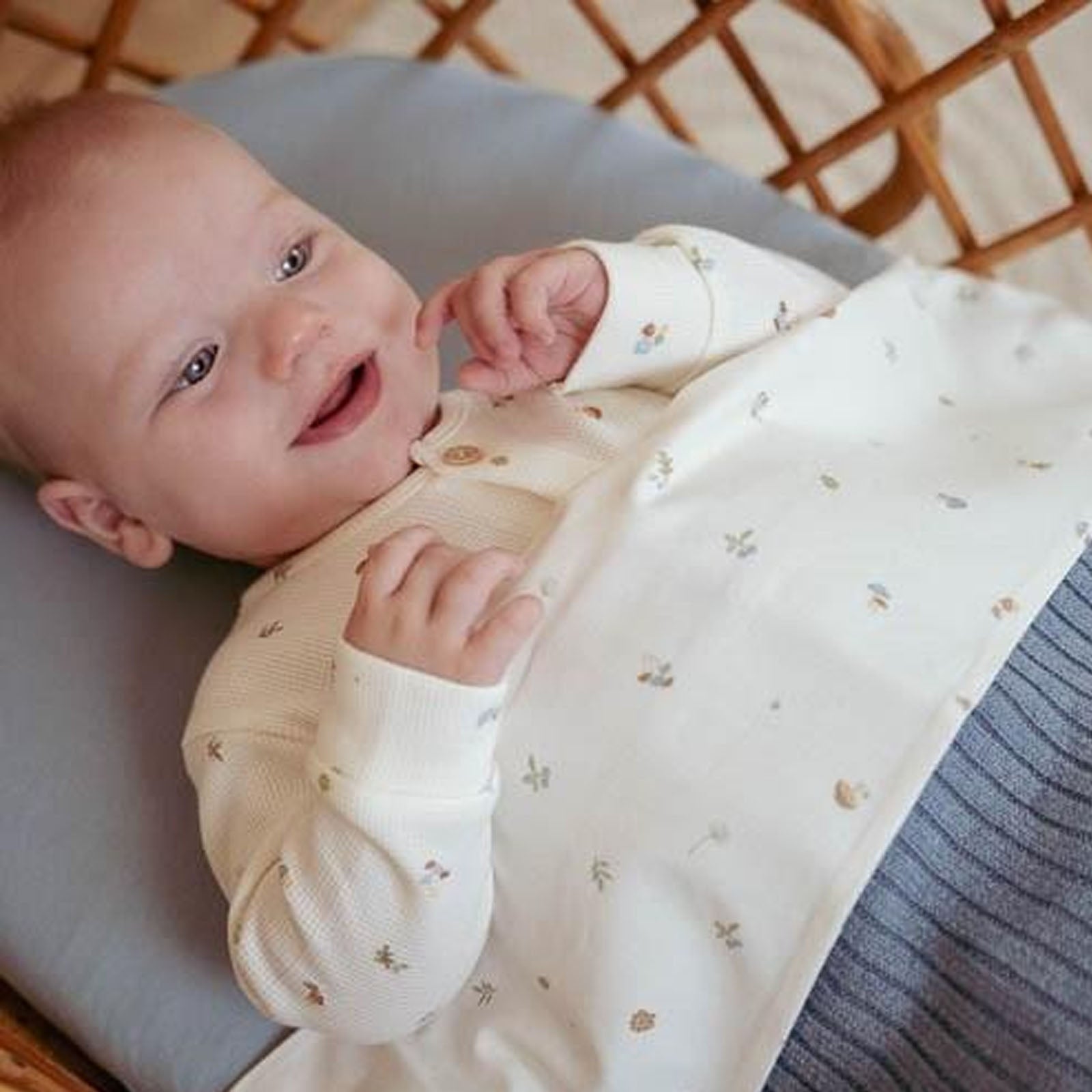 Fitted Cot Sheet 60cm x 120cm - Pure Denim Blue