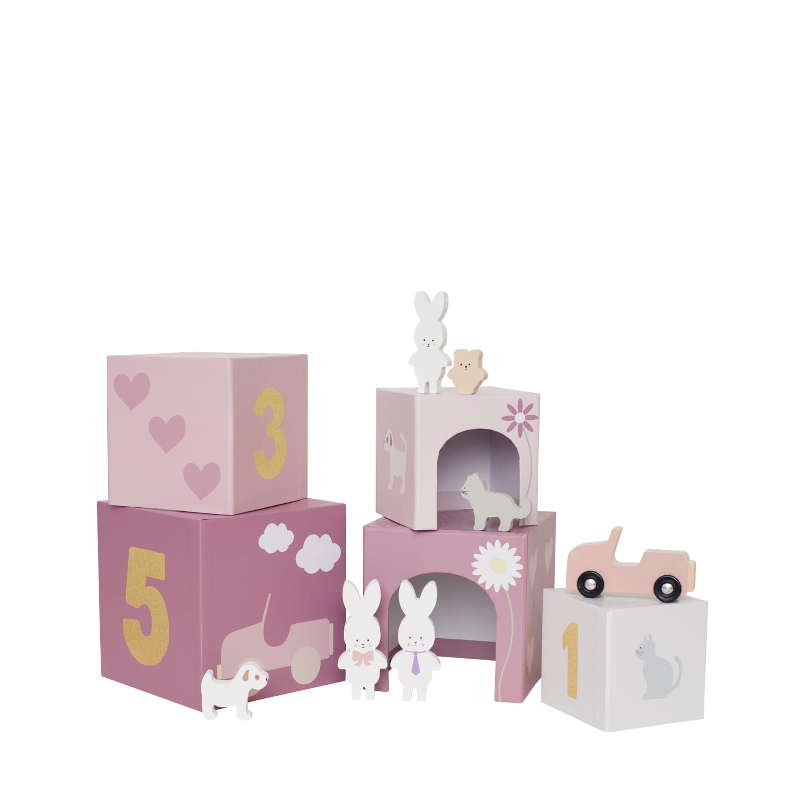 Stacking Cubes with Bunny Family