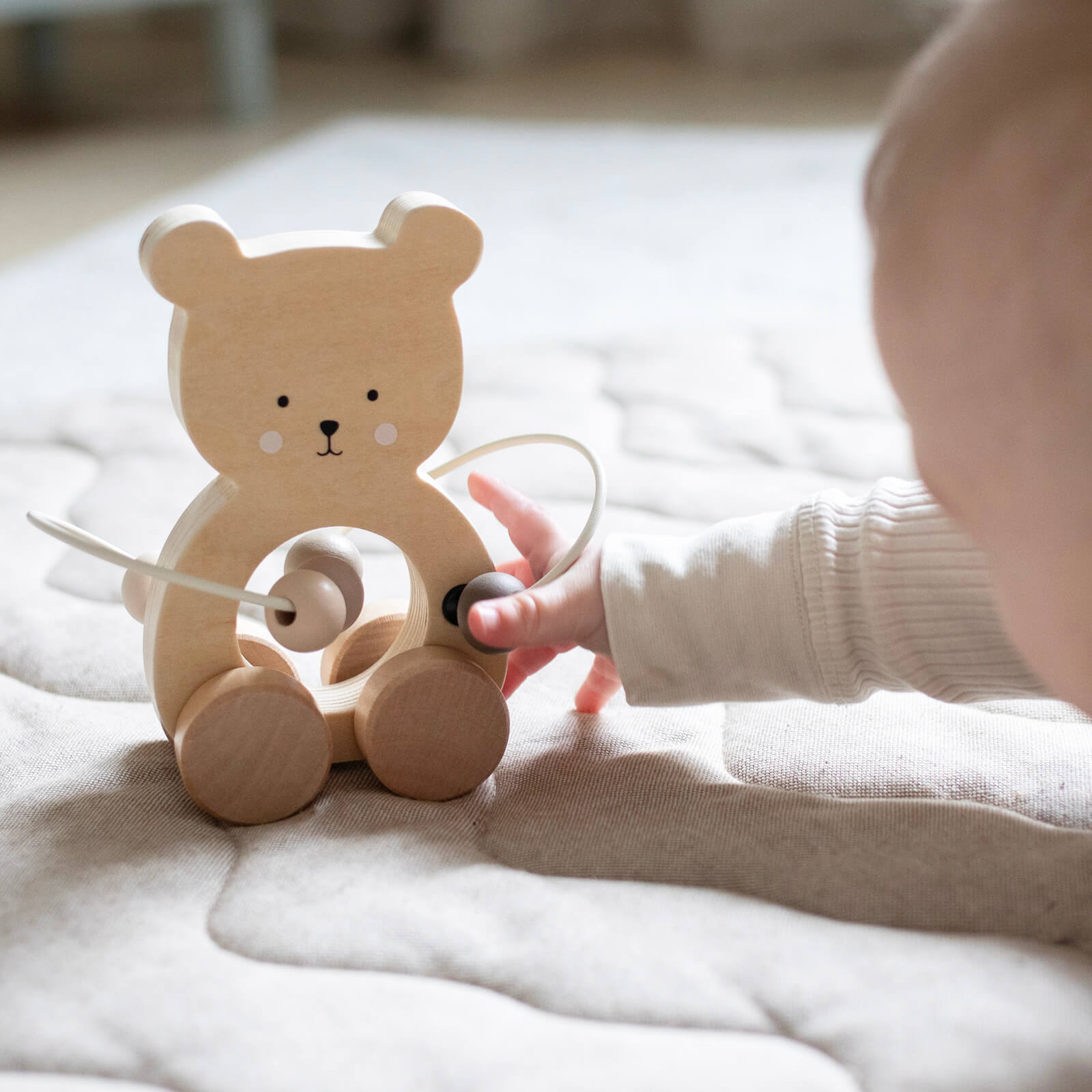 Push Teddy with Bead Maze - Nature