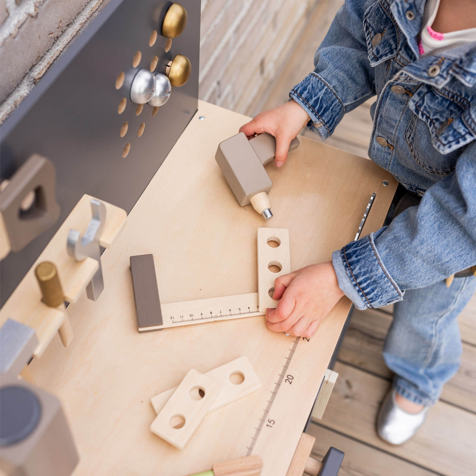 Grey Workbench and Accessories