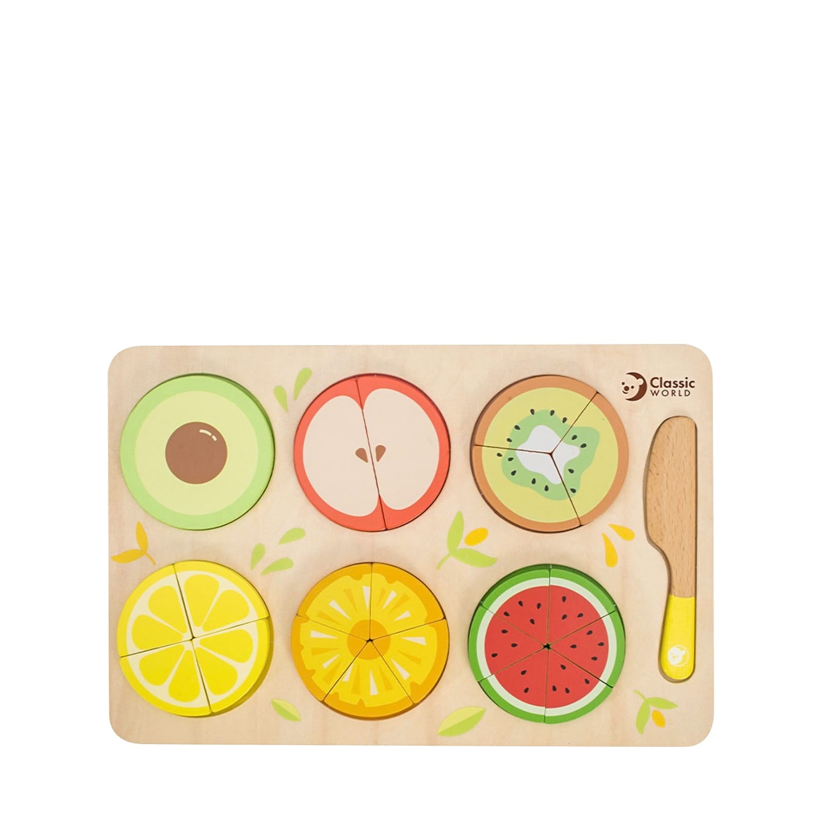 Wooden Fruit Puzzle Fractions