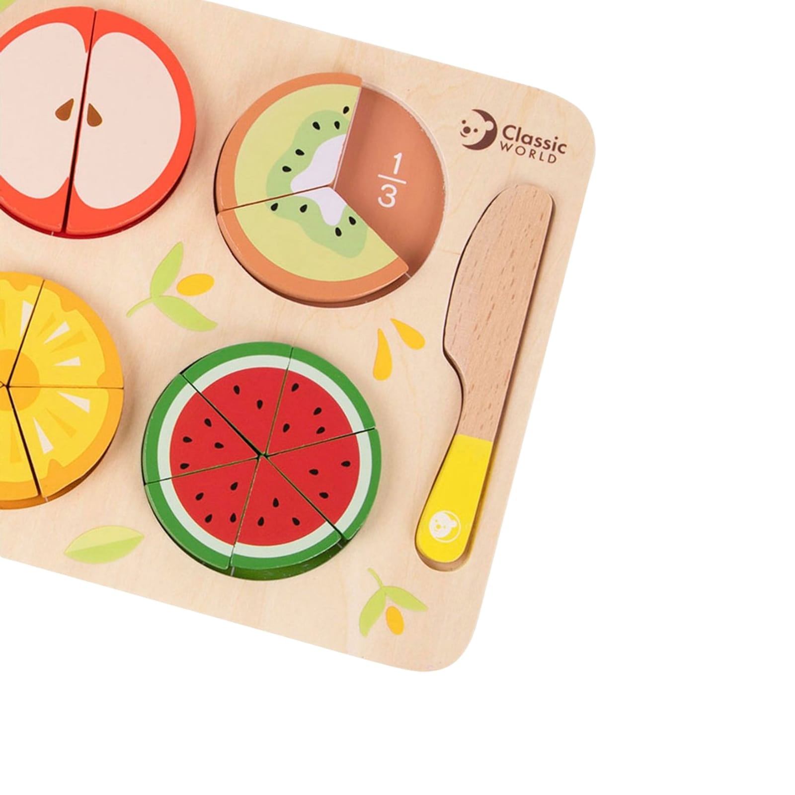 Wooden Fruit Puzzle Fractions