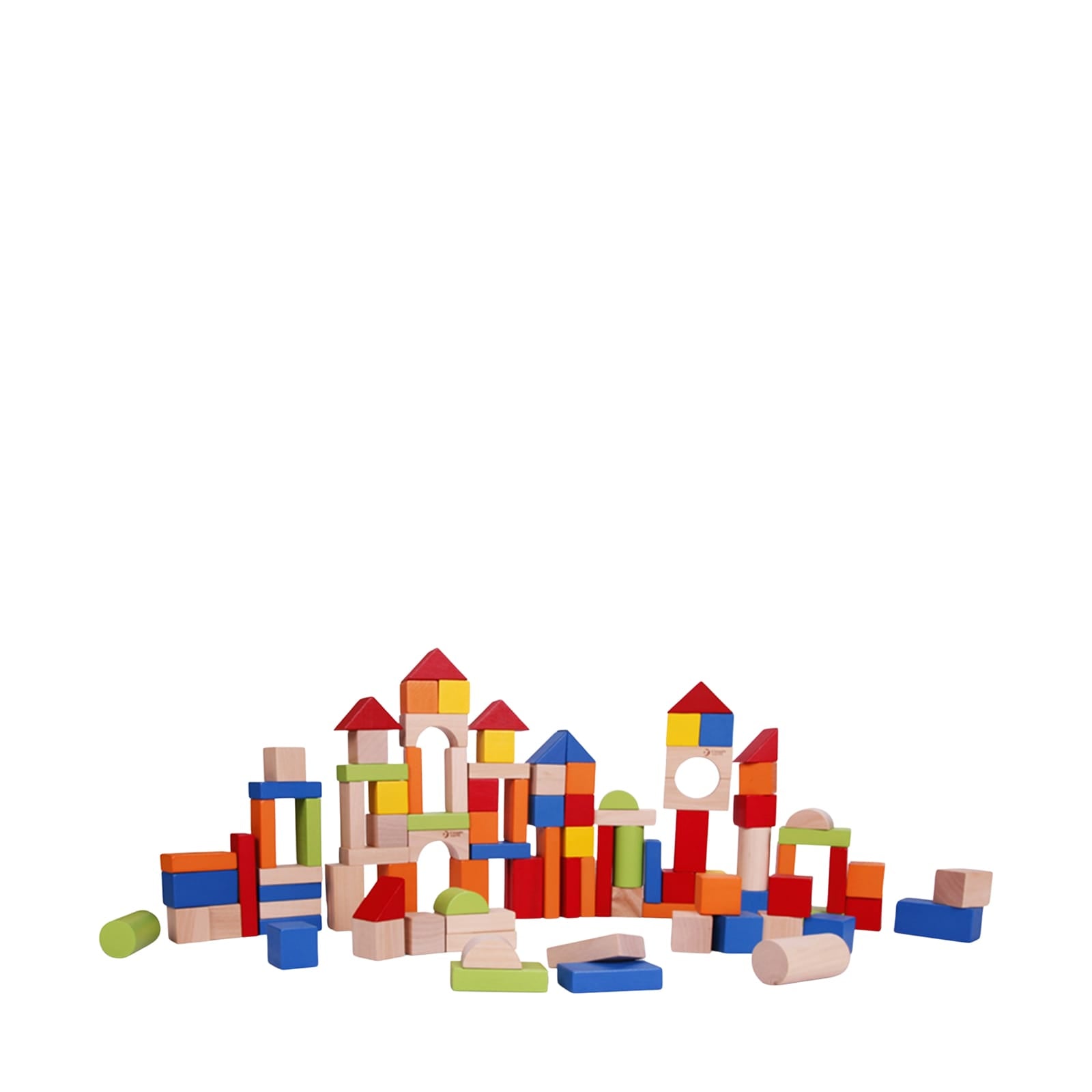 100 Wooden Coloured Blocks