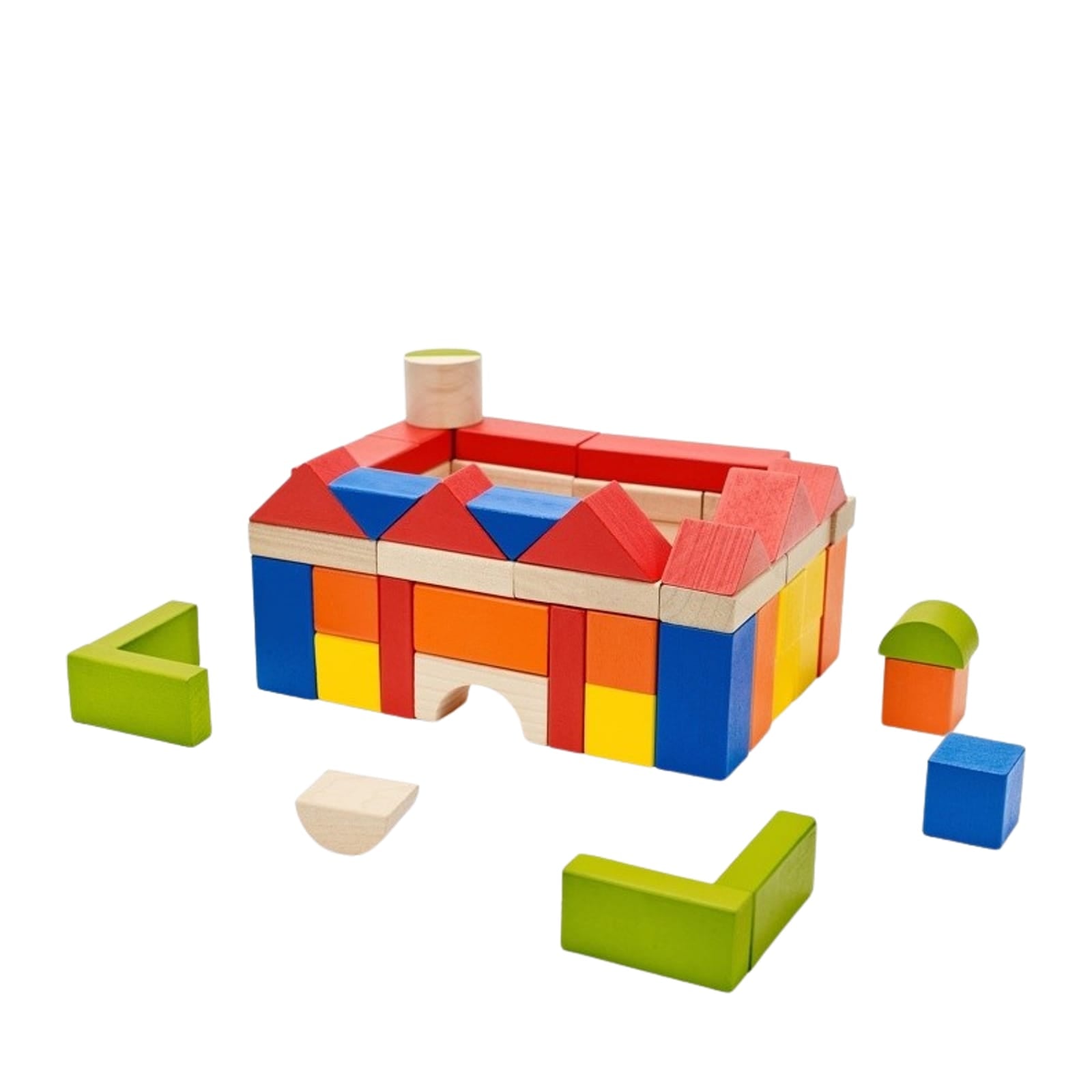 100 Wooden Coloured Blocks