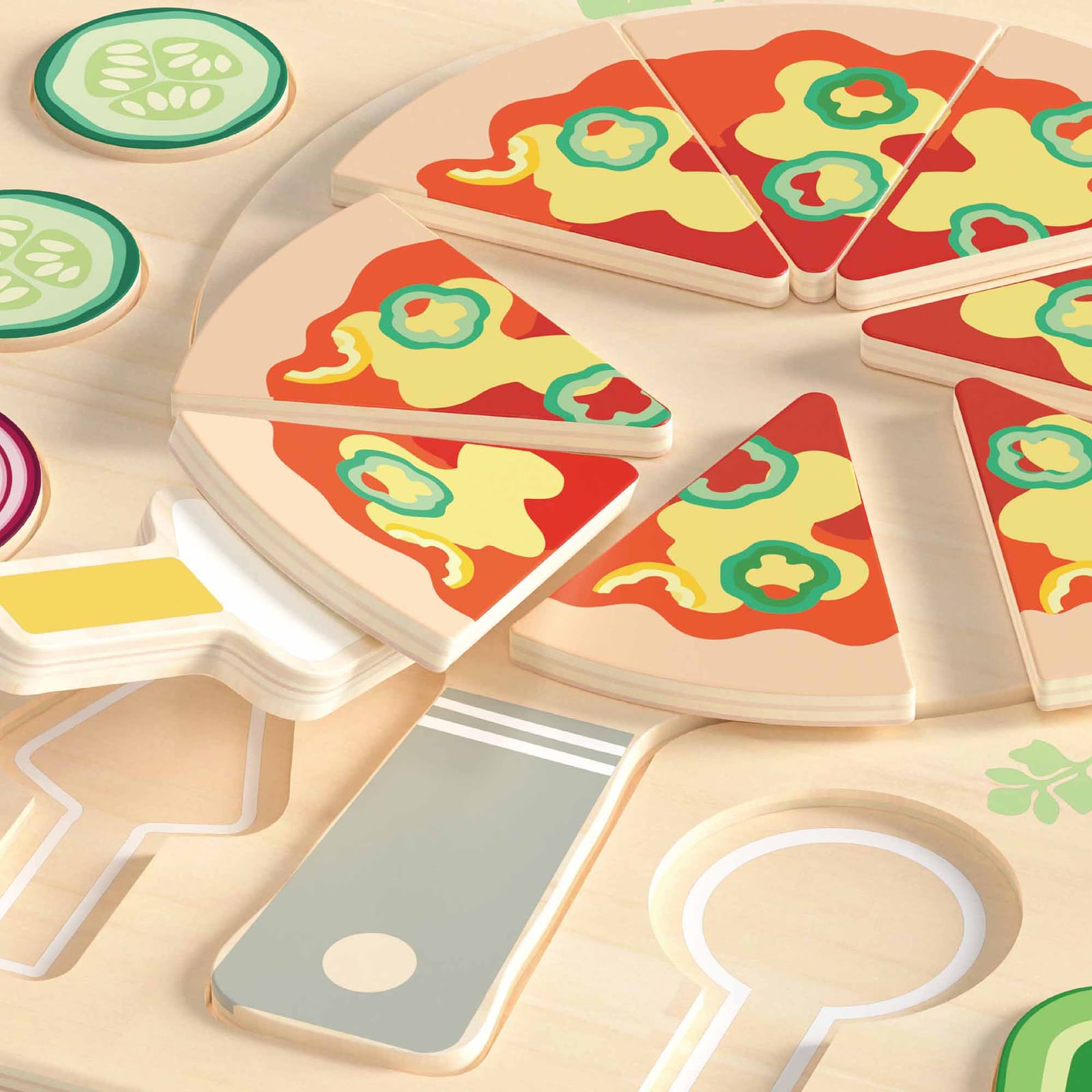 Wooden Pizza Puzzle