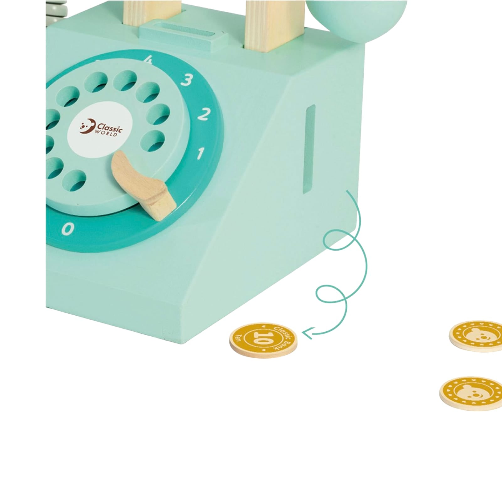 Wooden Play Telephone with Coins