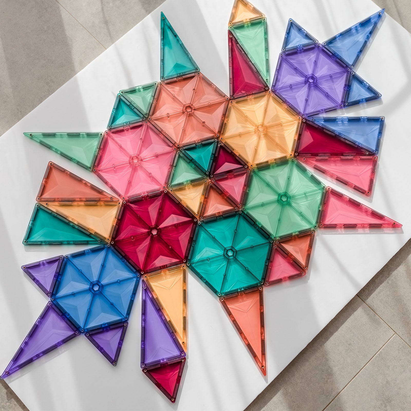 Magnetic Tiles Pastel Geometry Pack - 40 Pieces