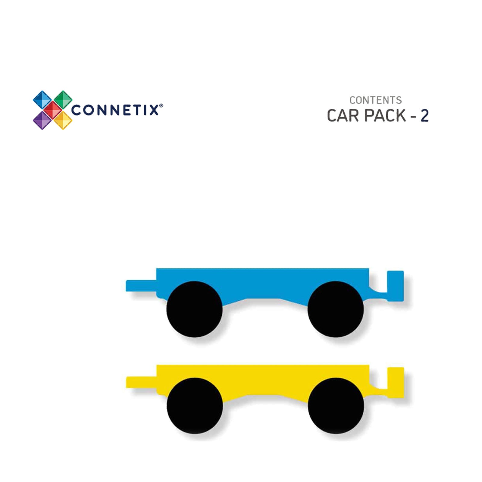 Magnetic Tiles Rainbow Car Pack - 2 Pieces