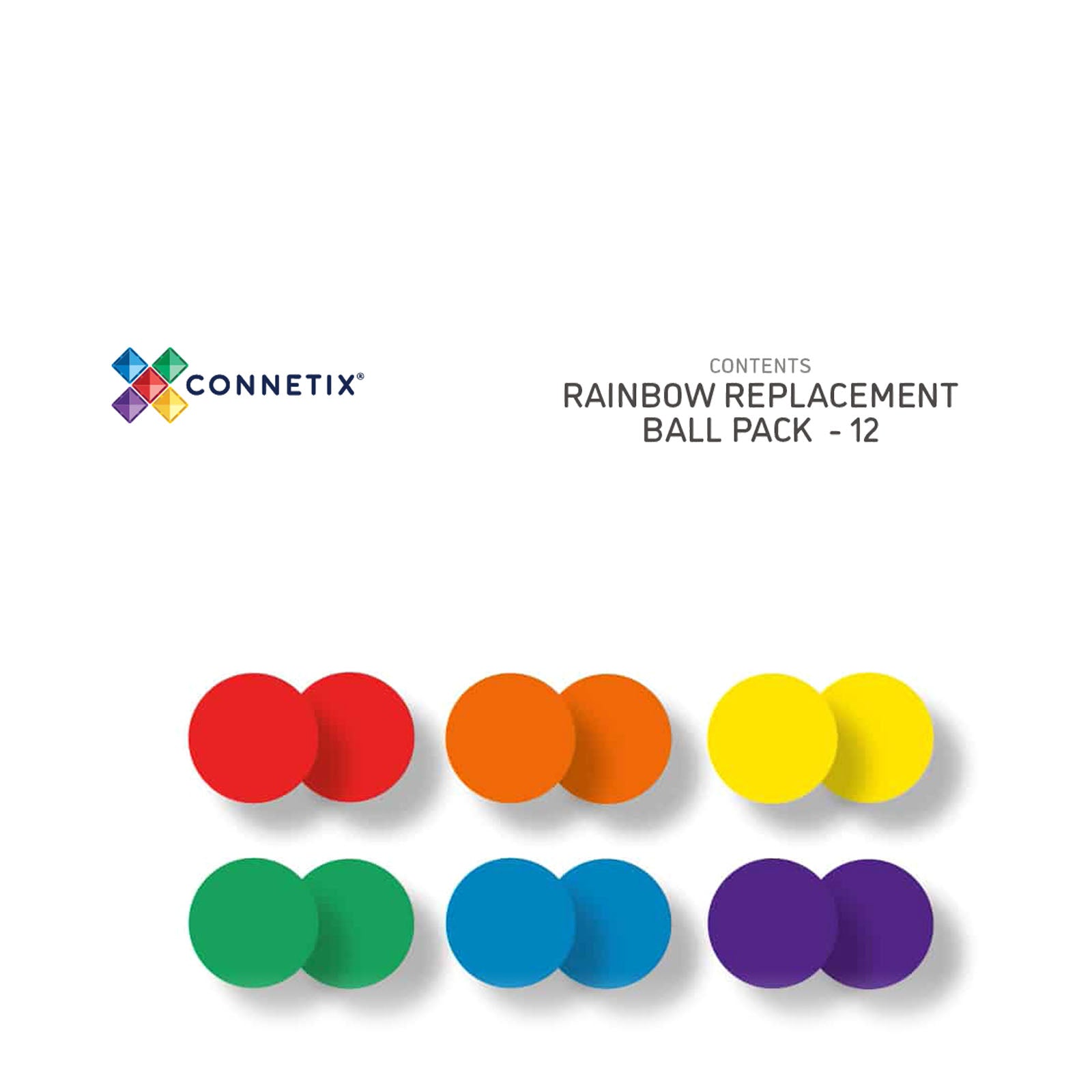 Magnetic Tiles Rainbow Ball Pack - 12 Pieces