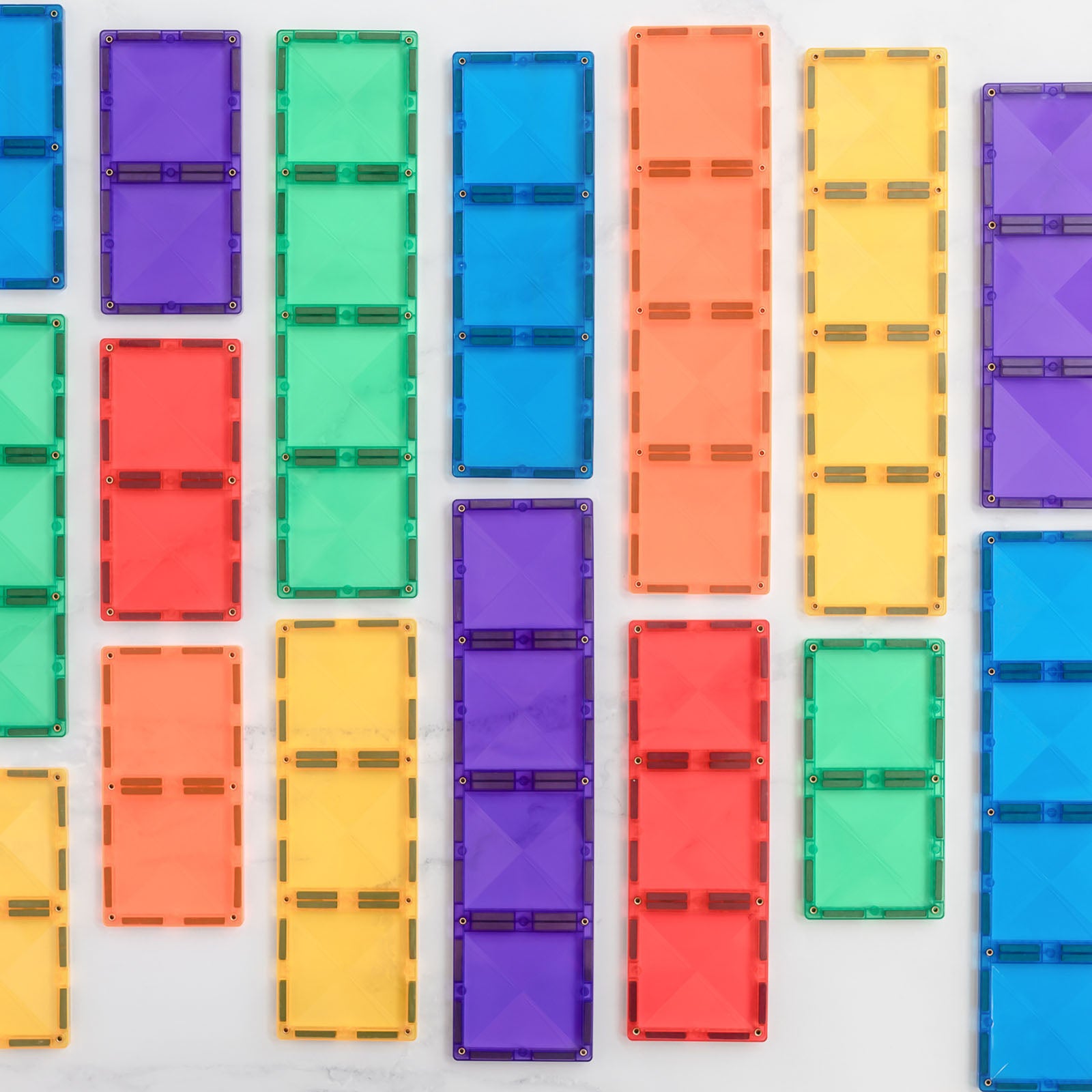 Magnetic Tiles Rainbow Rectangle Pack - 18 Pieces