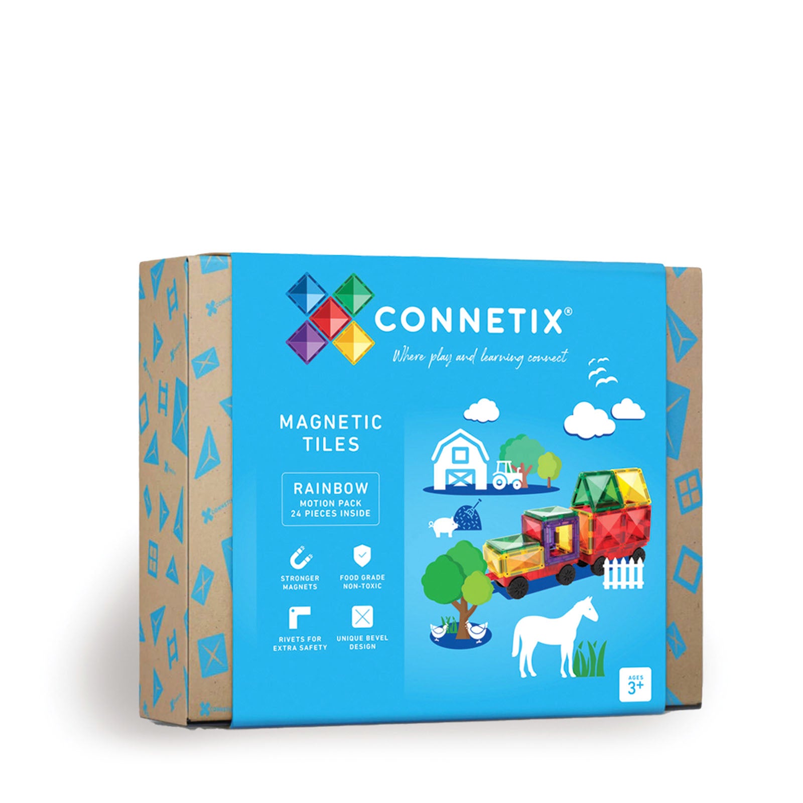 Magnetic Tiles Rainbow Motion Pack - 24 Pieces