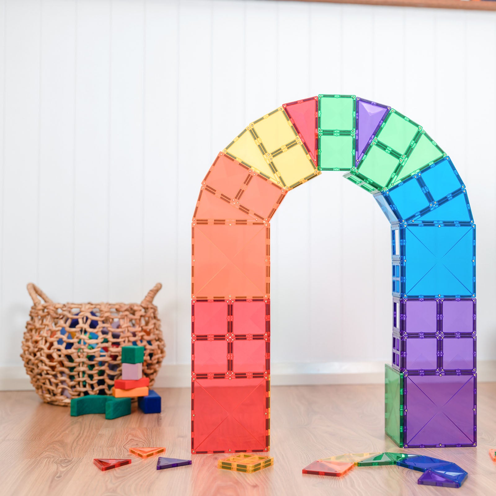 Magnetic Tiles Rainbow Starter Pack - 60 Pieces