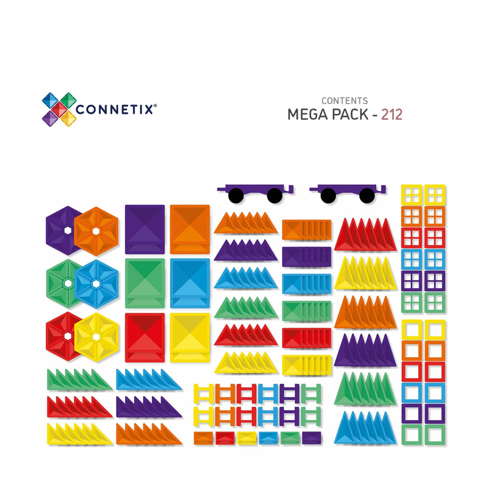 Magnetic Tiles Rainbow Mega Pack - 212 Pieces