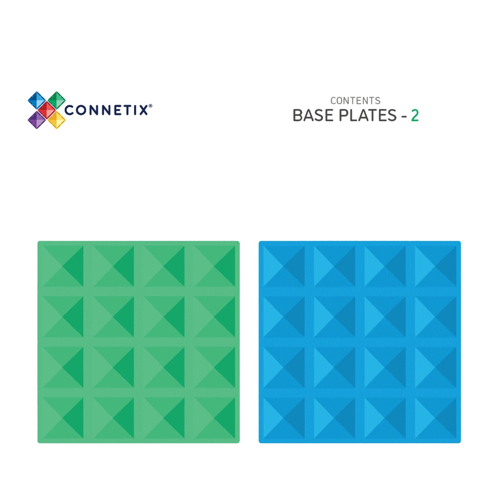 Magnetic Tiles Rainbow Blue & Green Base Plate Pack - 2 Pieces