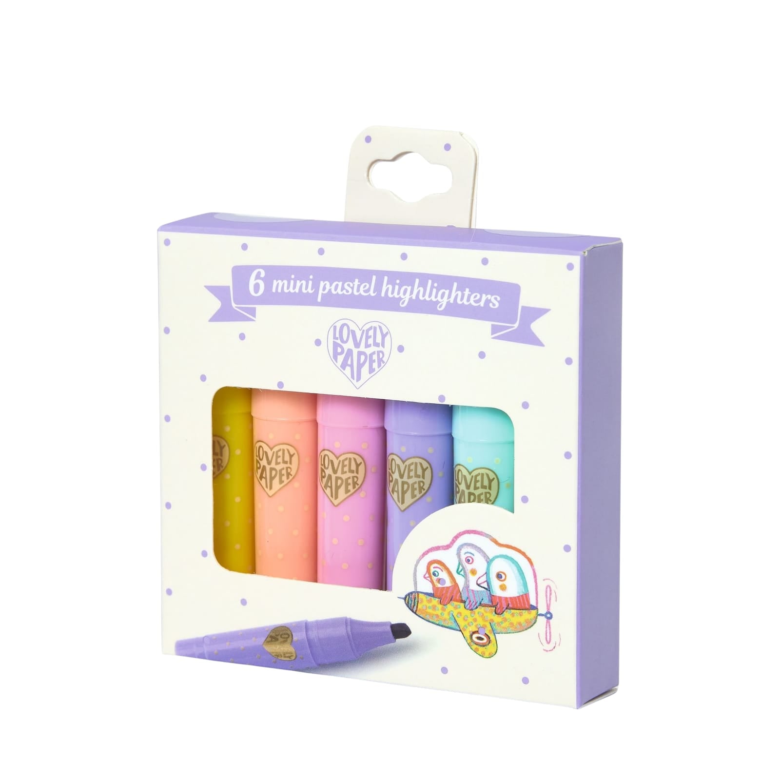6 Mini Highlighters - Pastel