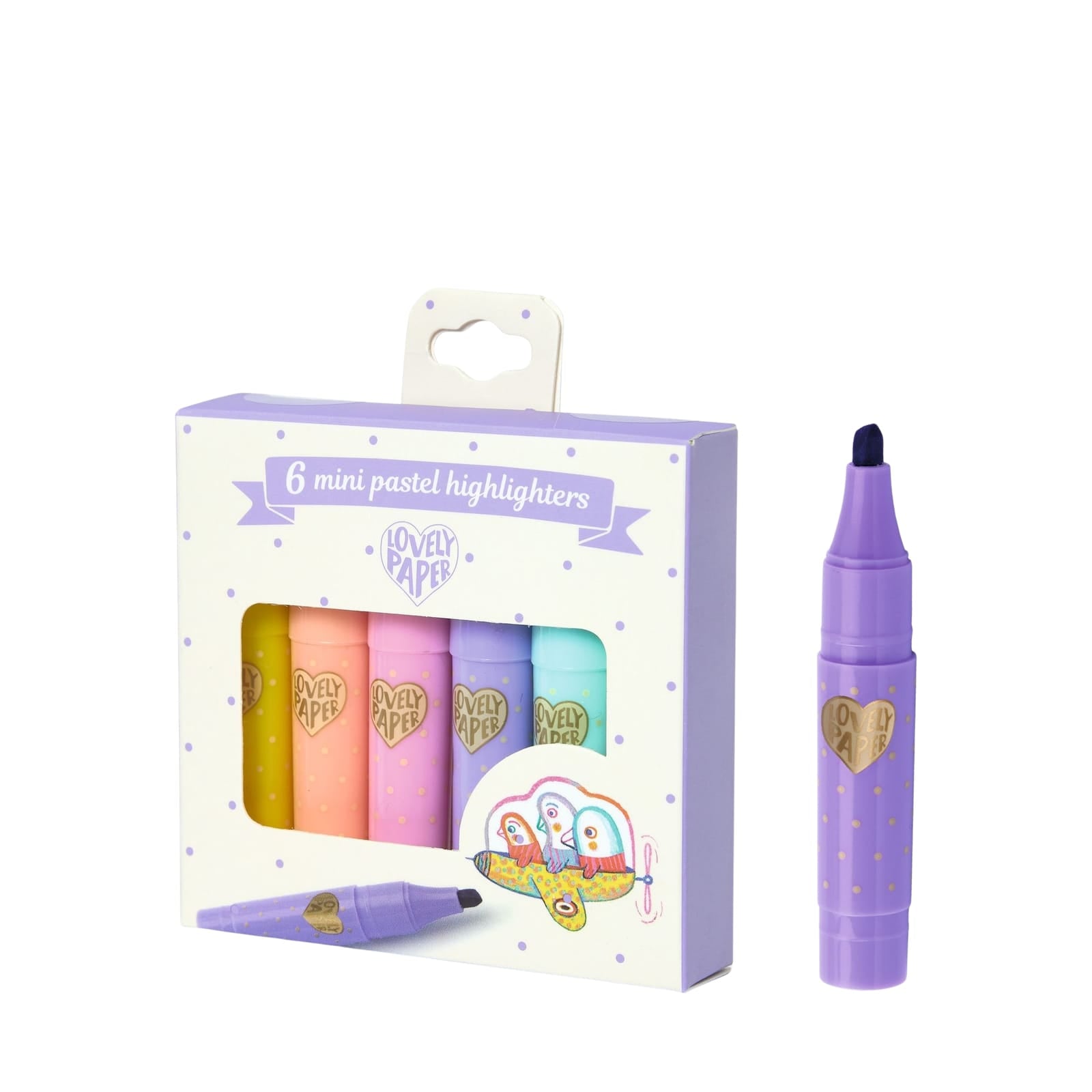 6 Mini Highlighters - Pastel