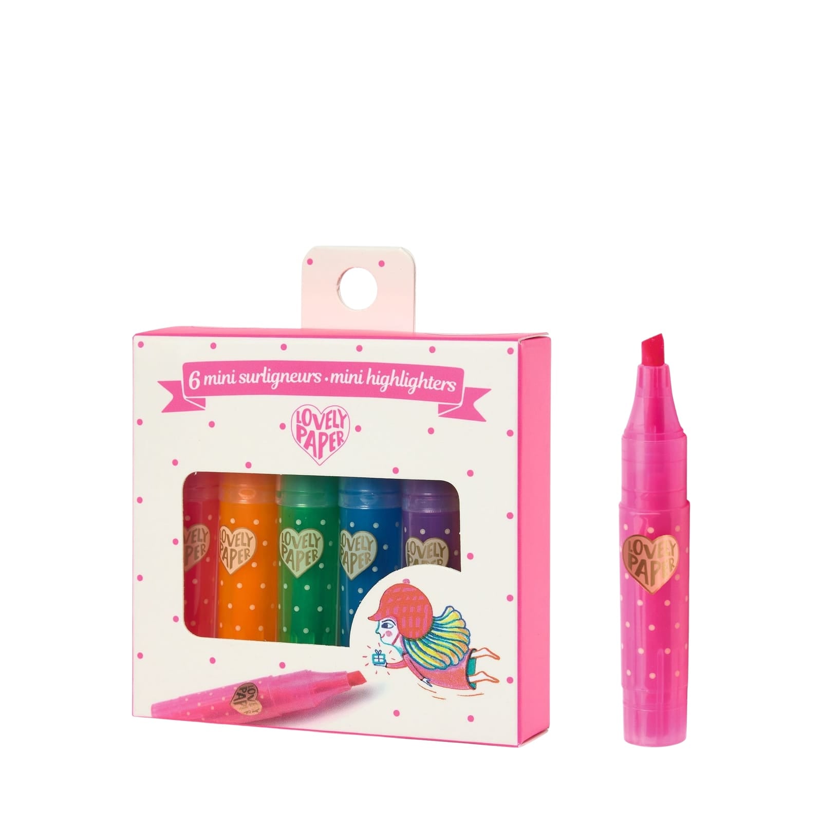 6 Mini Highlighters - Neon