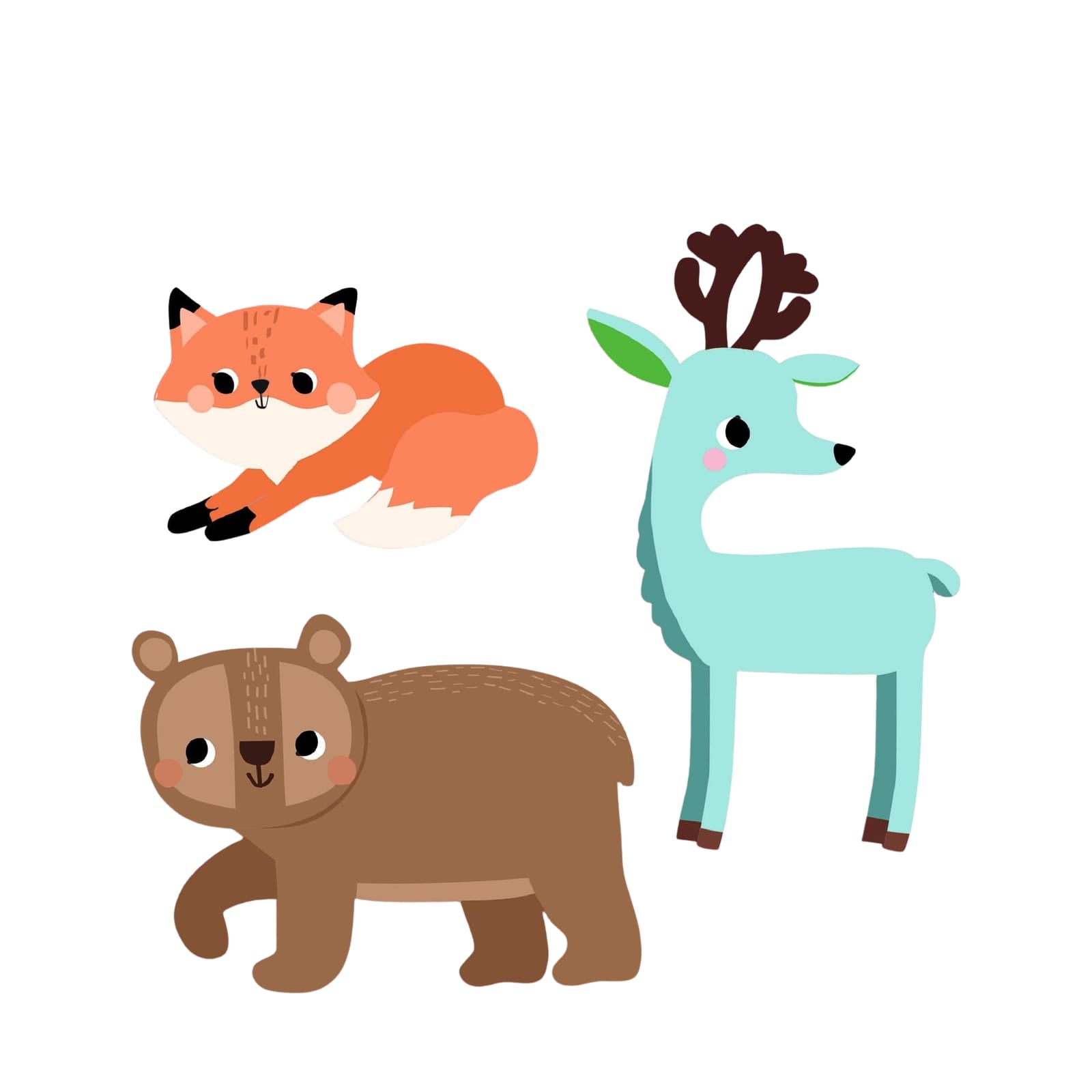 62 Repositionable Stickers - Forest Animals