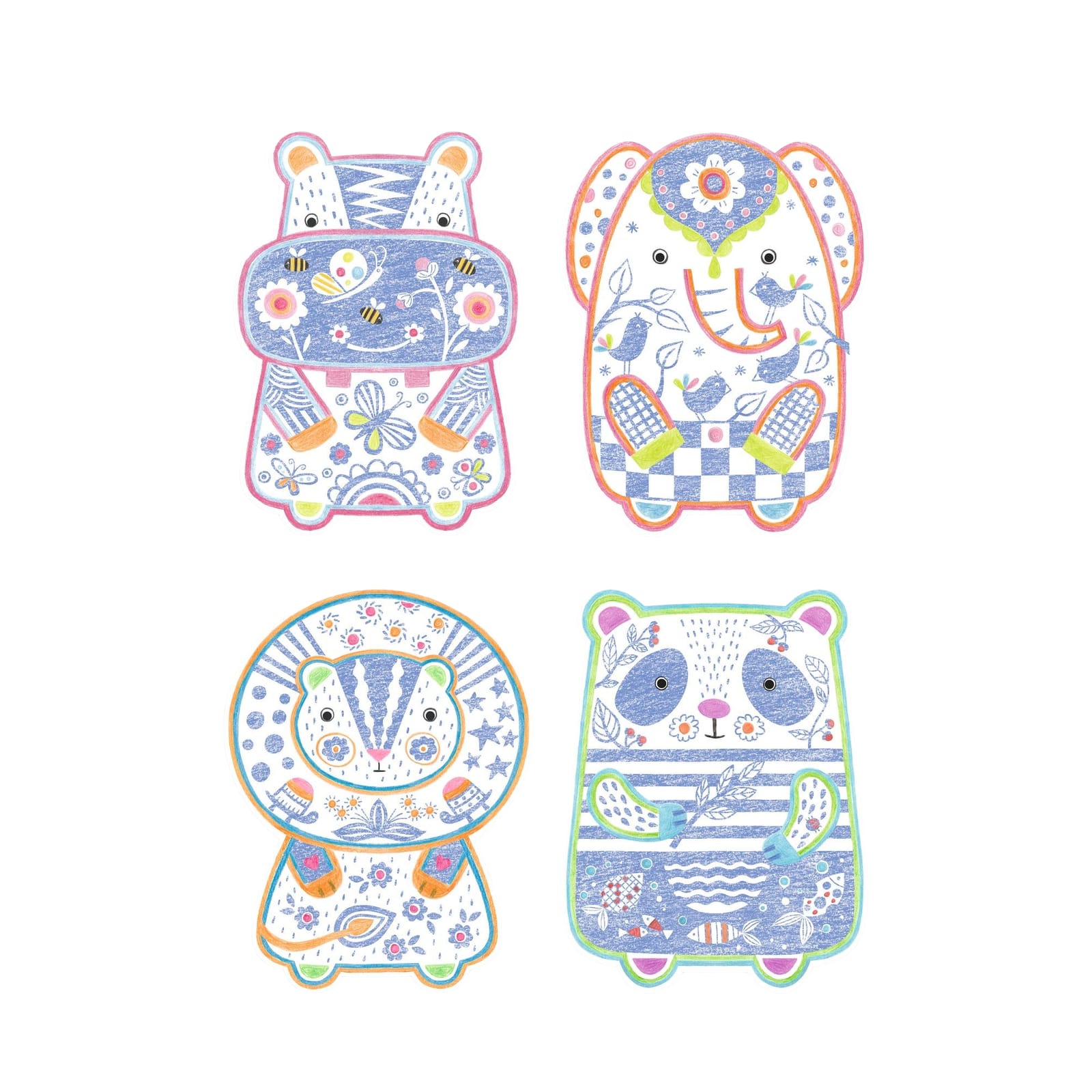 Colouring Craft Set - Wild Animals