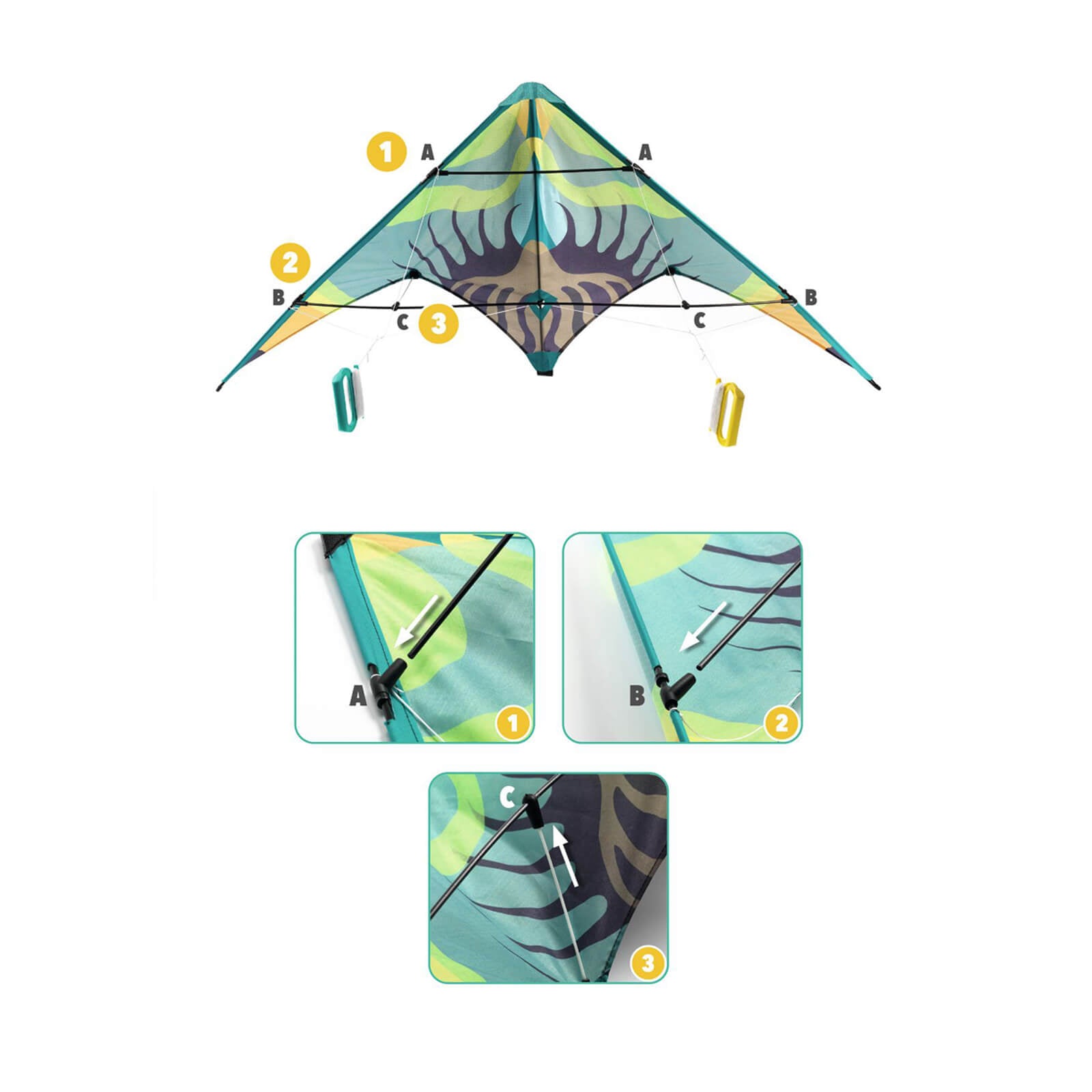 Stunt Kite - Green Wave