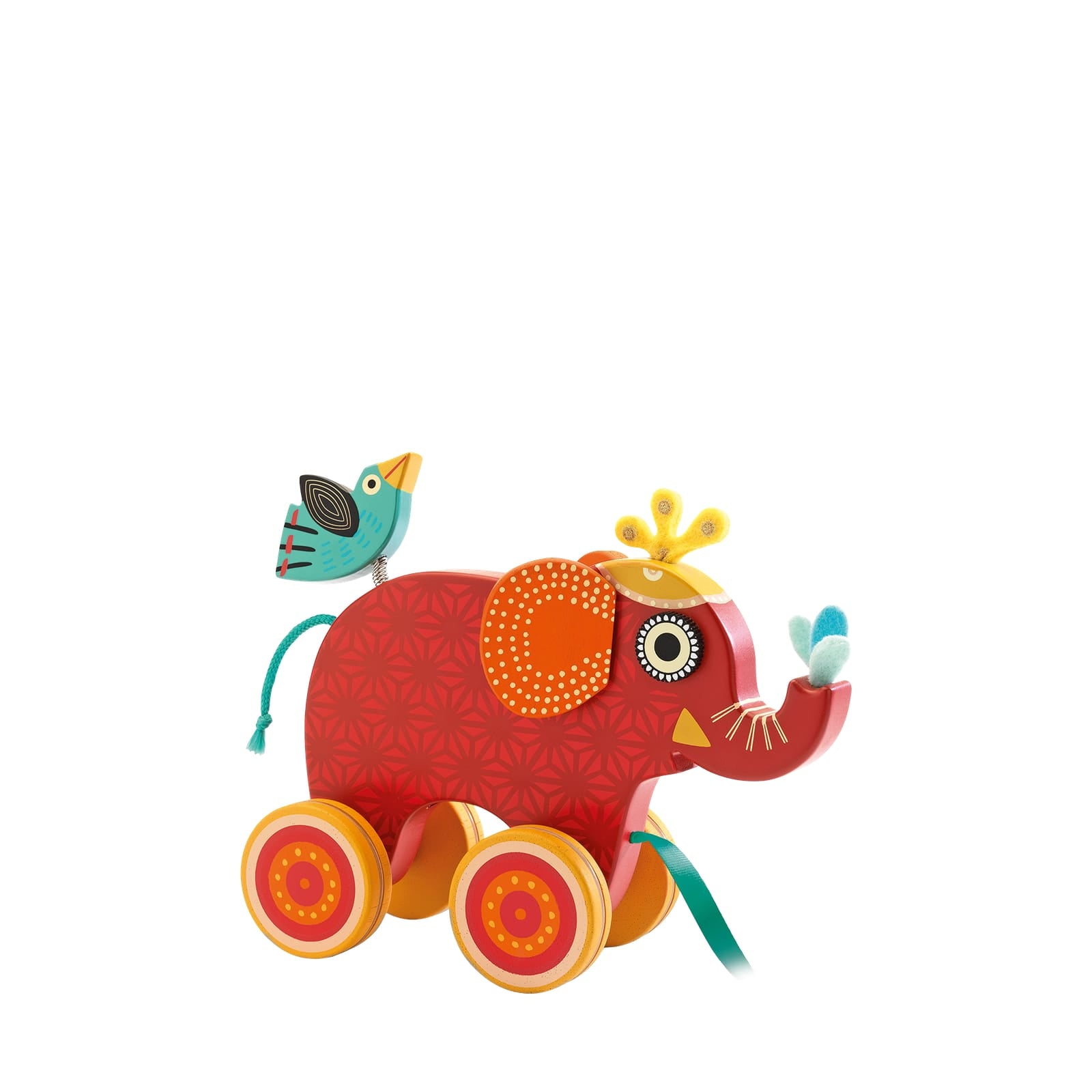 Pull Along Wooden Elephant