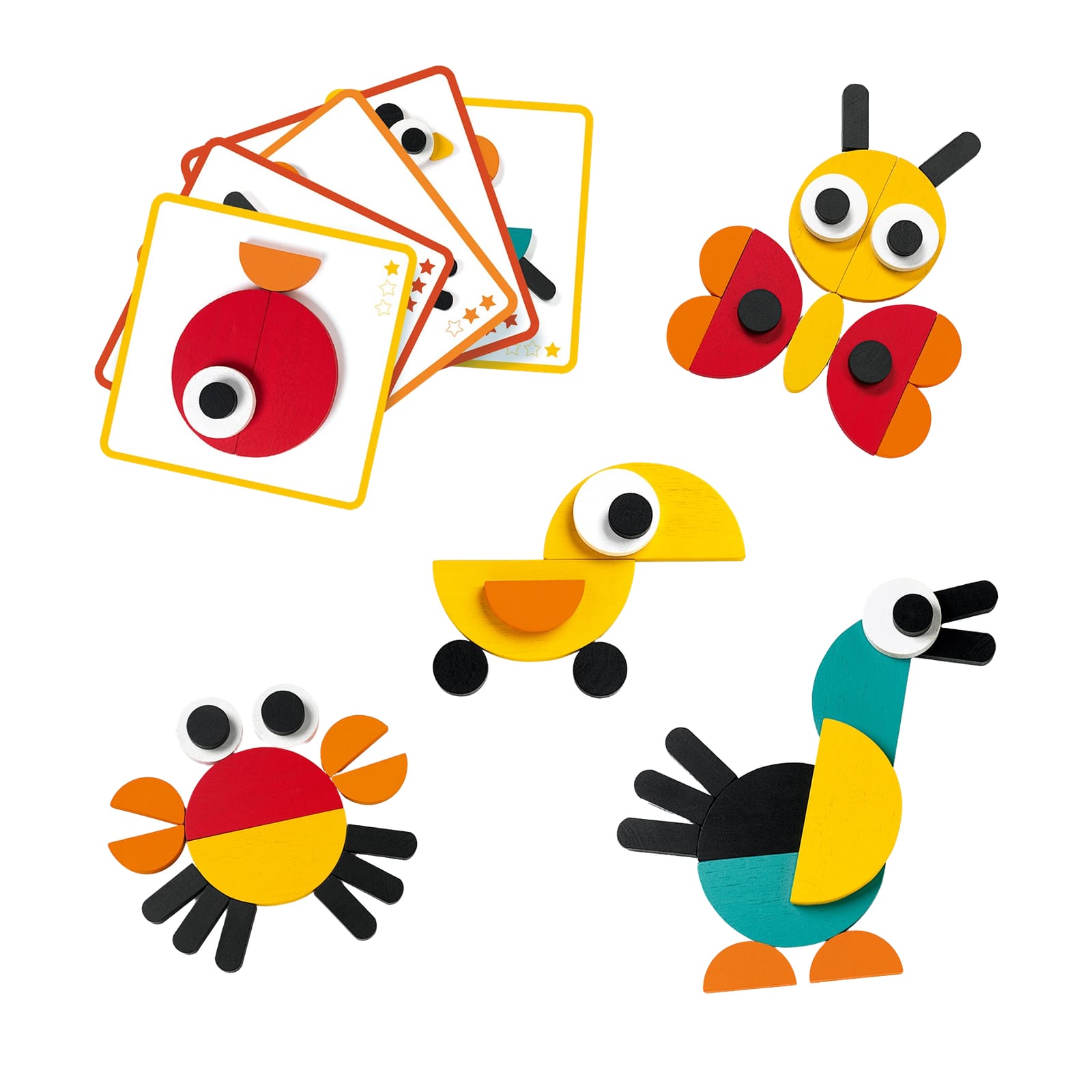 Wooden Stacking Game - Coloured Animals