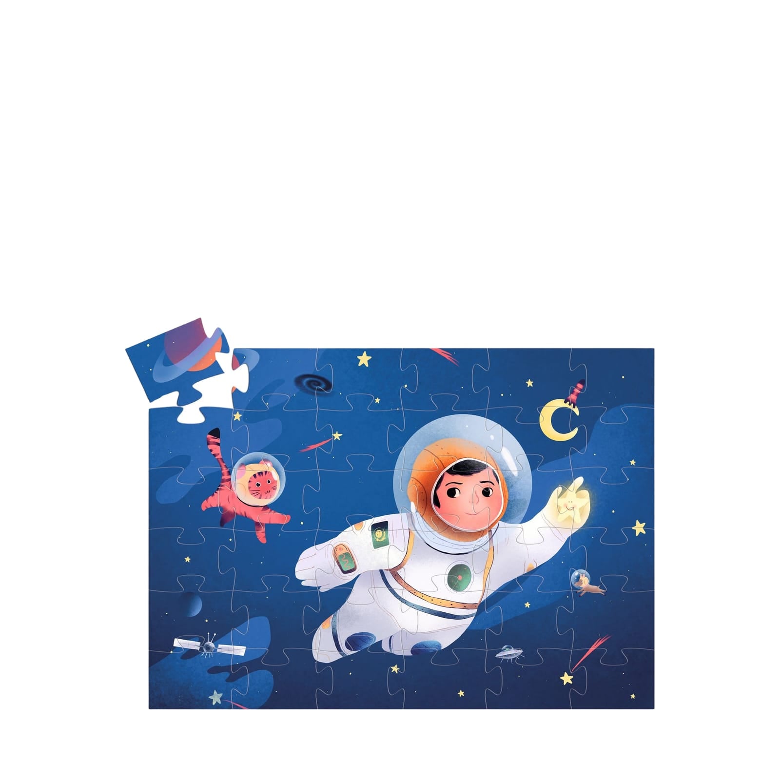 Silhouette 24 Piece Puzzle - Astronaut On The Moon