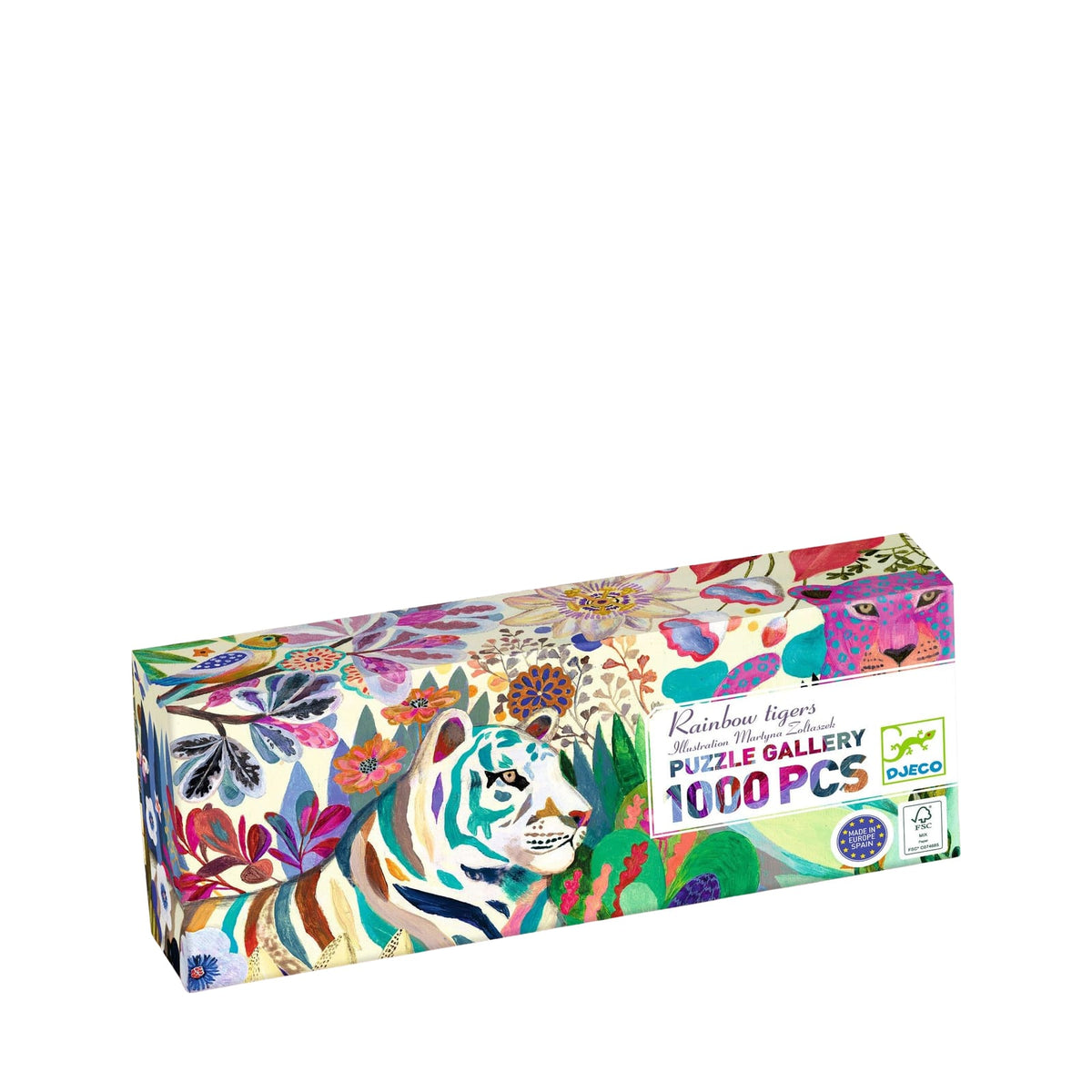 Djeco 1000 Piece Puzzle Gallery Rainbow Tigers