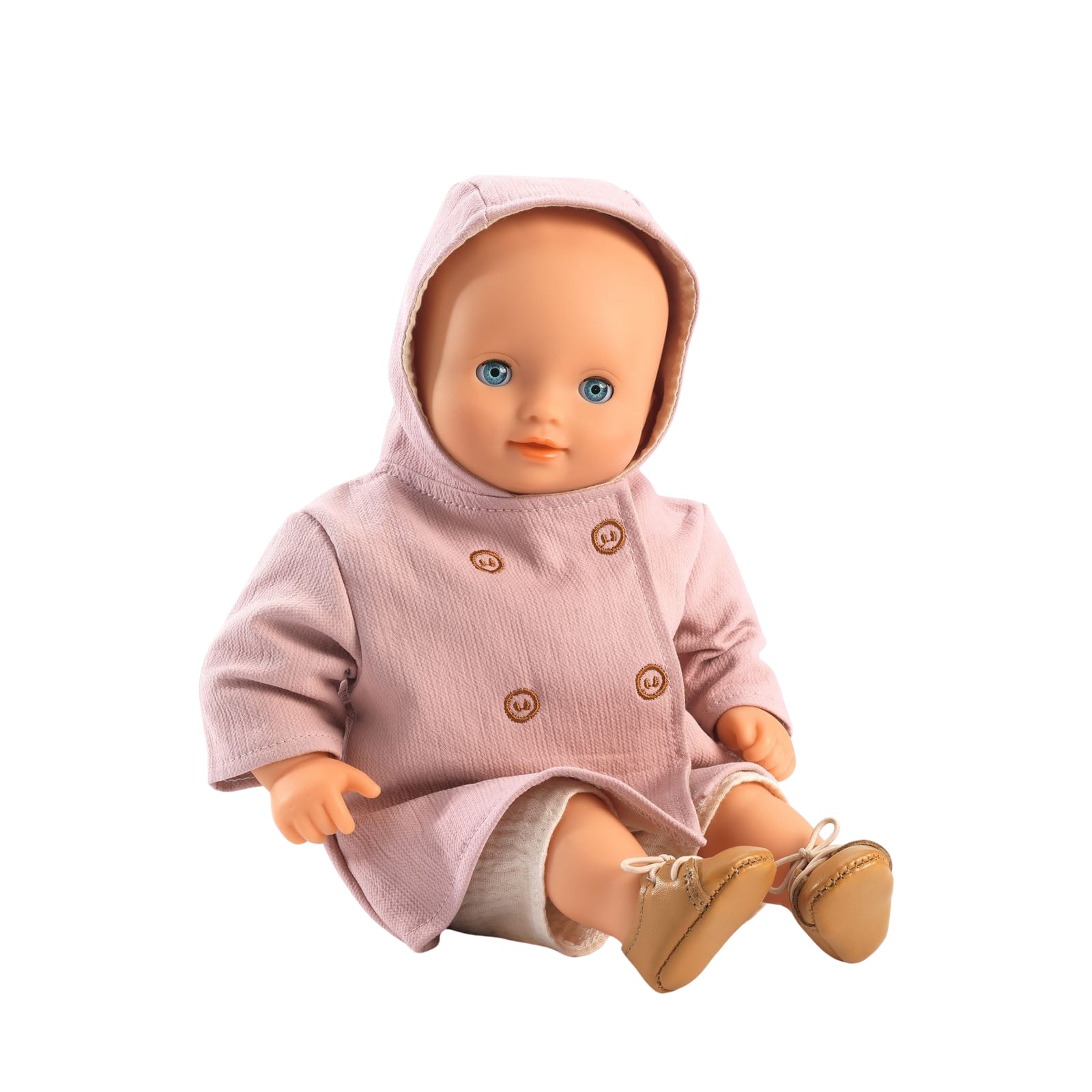 Doll Outfit Set 34cm - Pink Hooded Coat