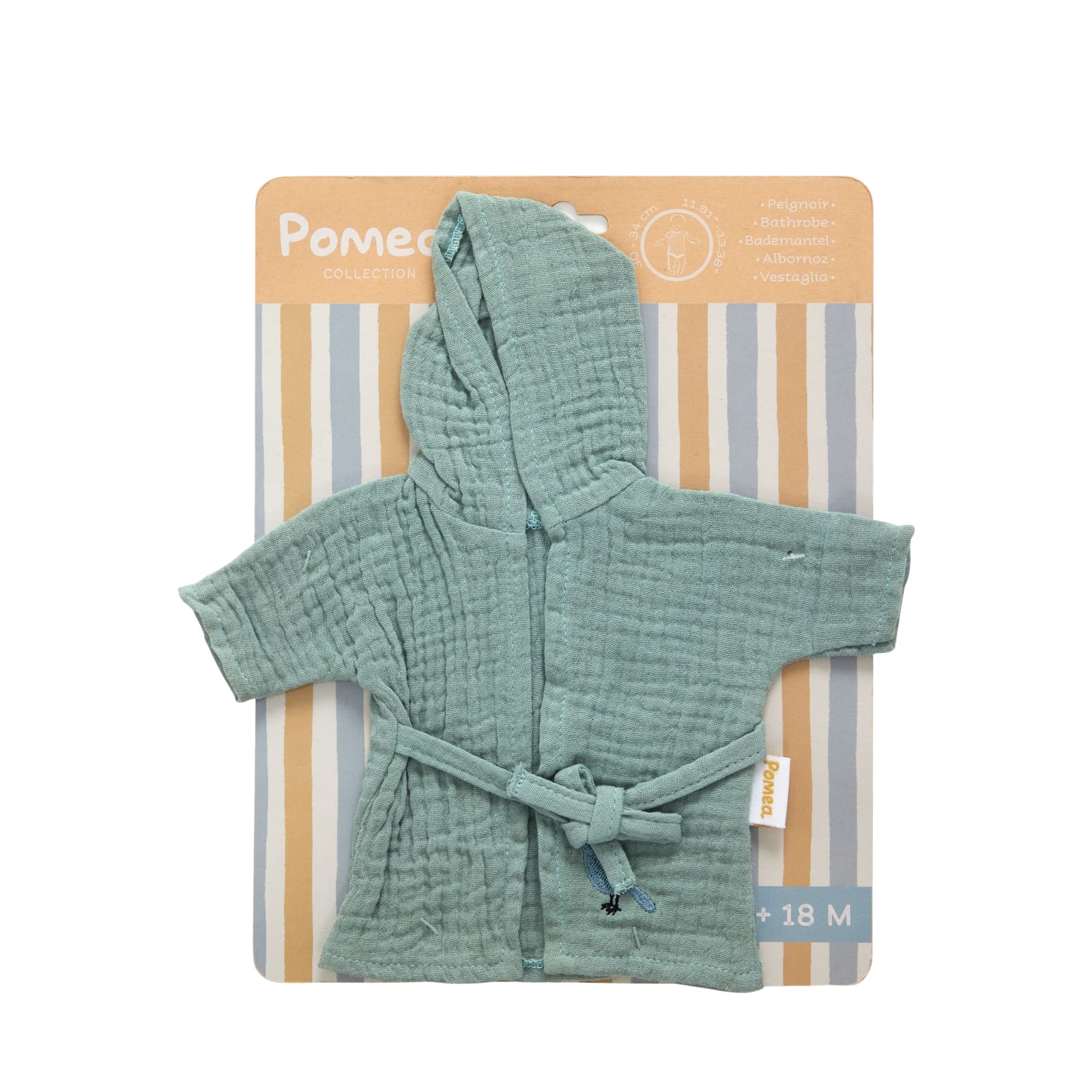 Doll Outfit Set 34cm - Grey Bath Robe