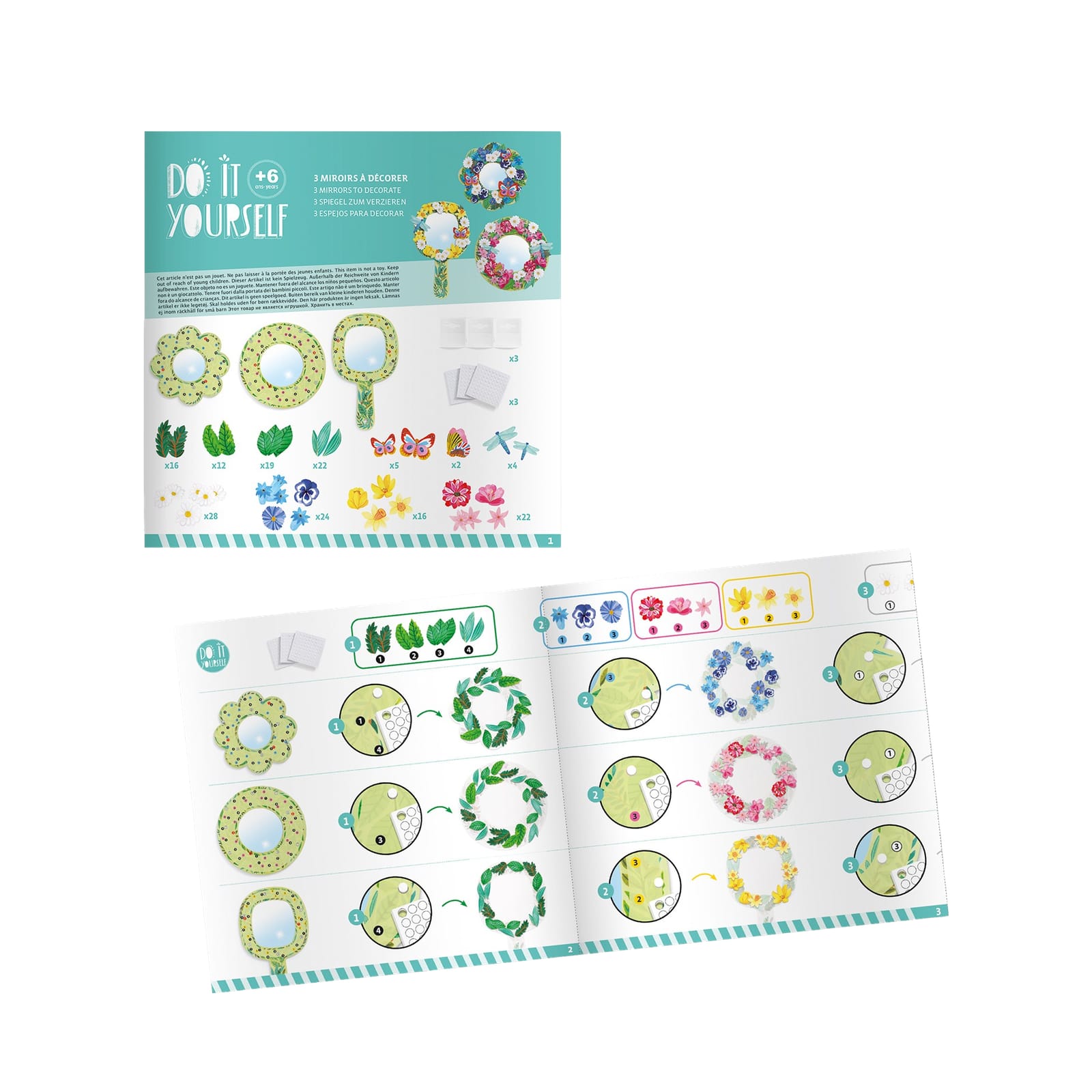 Do It Yourself Craft Set - Mirrors Pretty Flowers