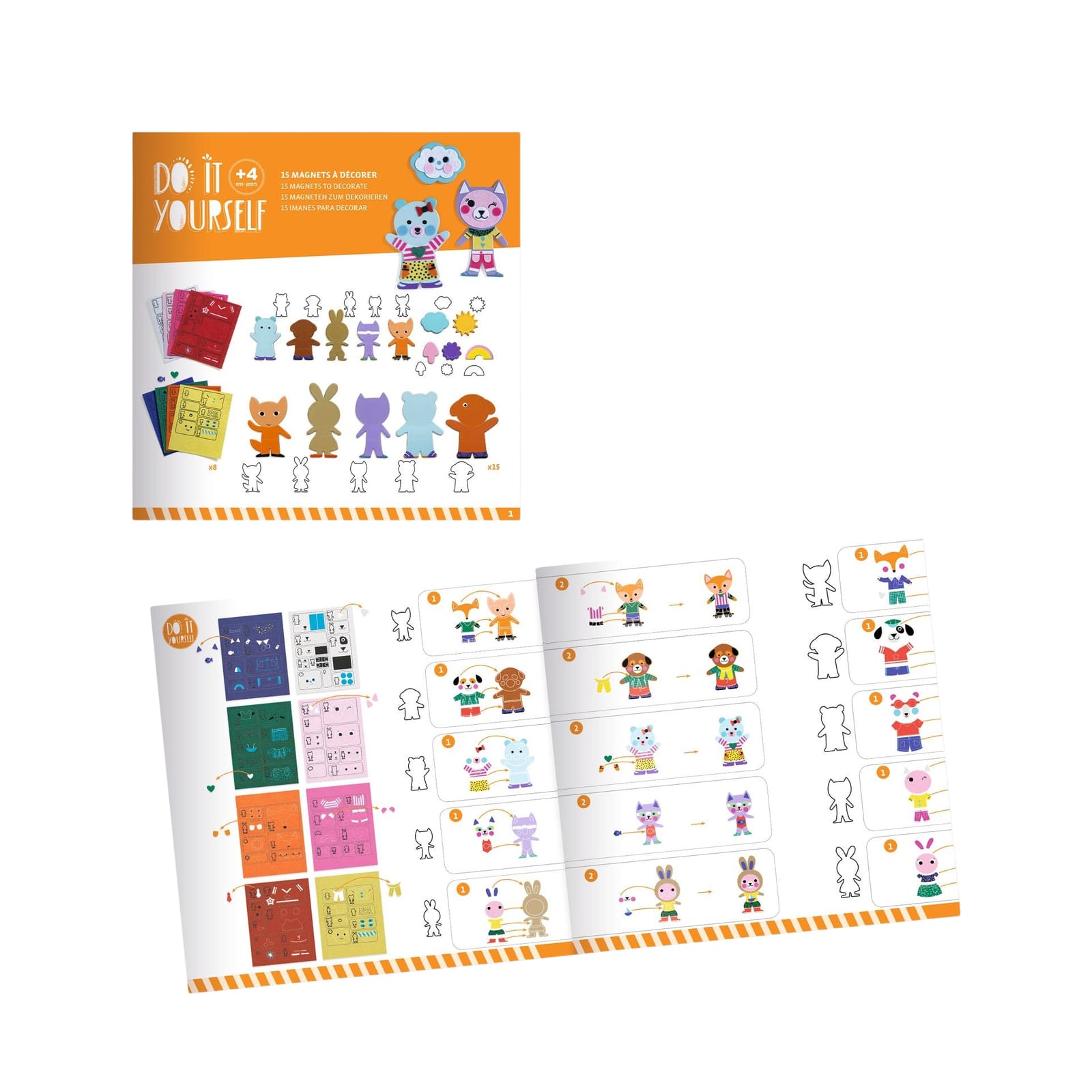 Do It Yourself Craft Set - 15 Magnets Funky Family