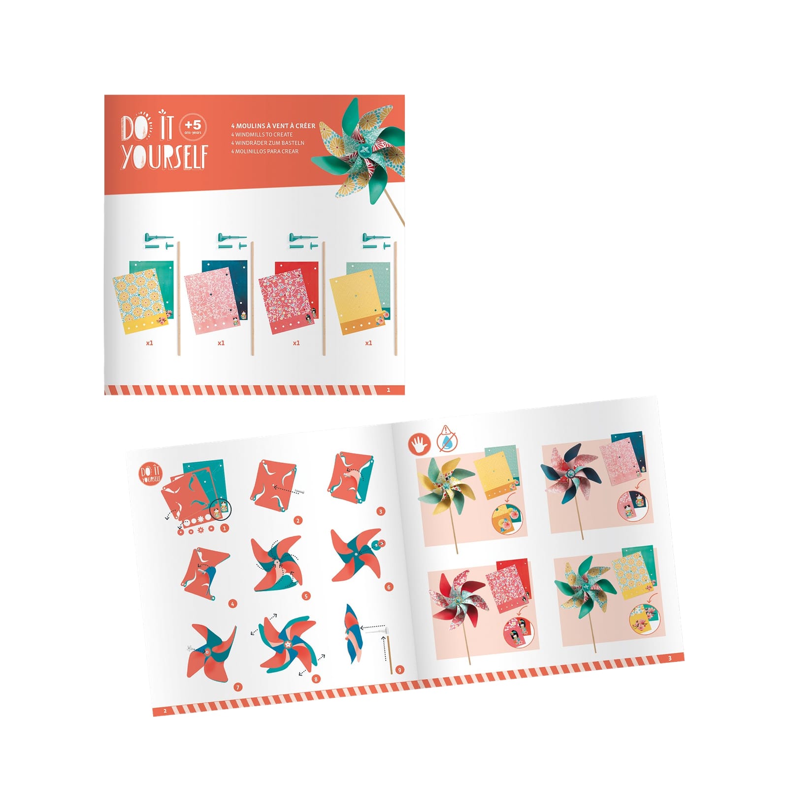 Do It Yourself Craft Set - 4 Windmills