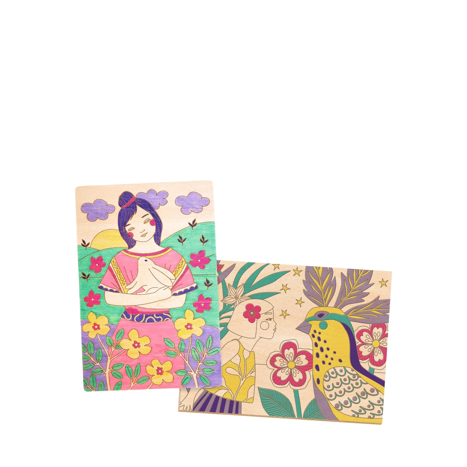 Colouring Wood Craft Set - Sweet Girls