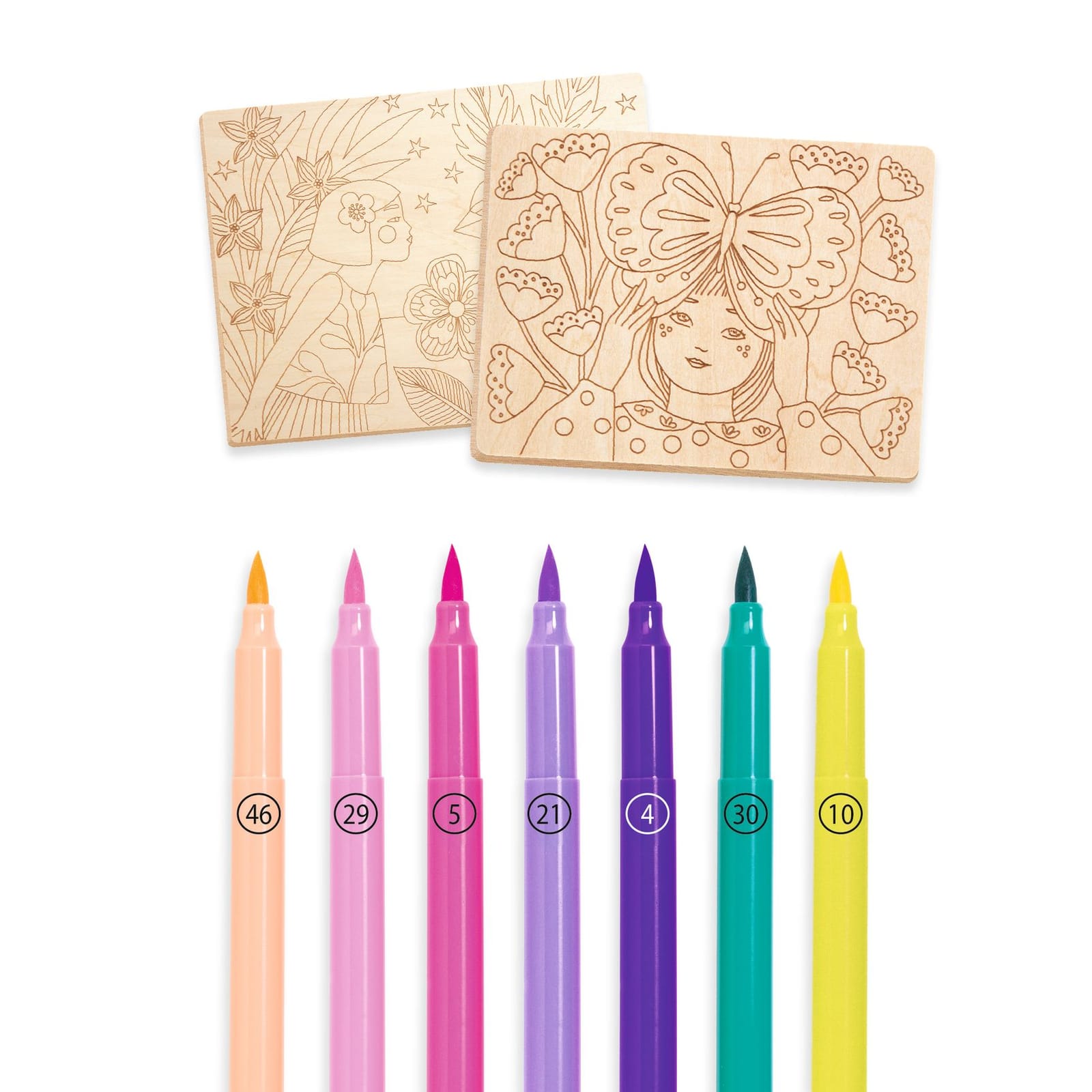 Colouring Wood Craft Set - Sweet Girls