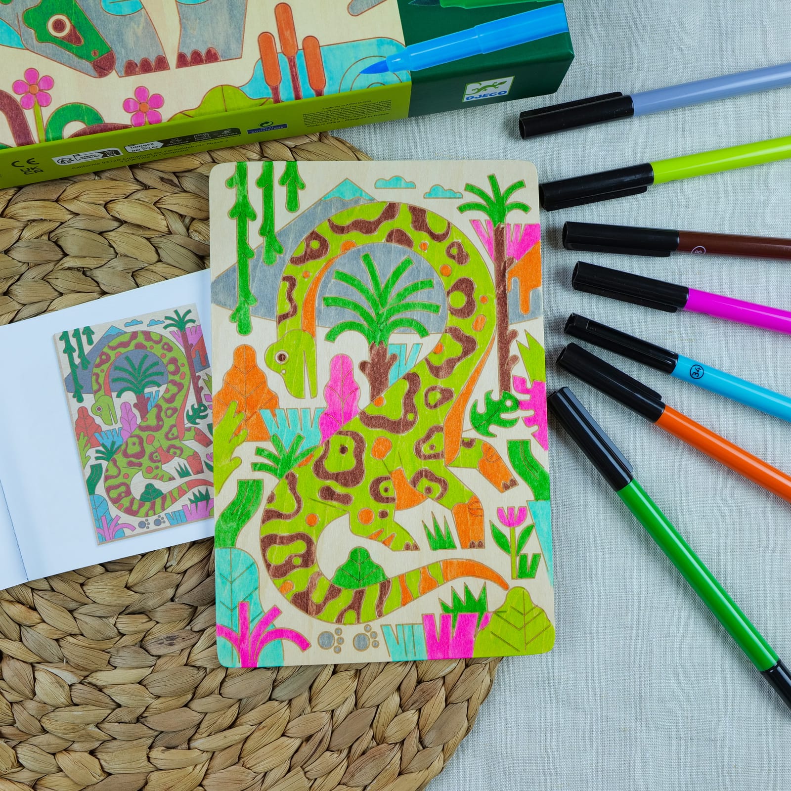 Colouring Wood Craft Set - Dino World