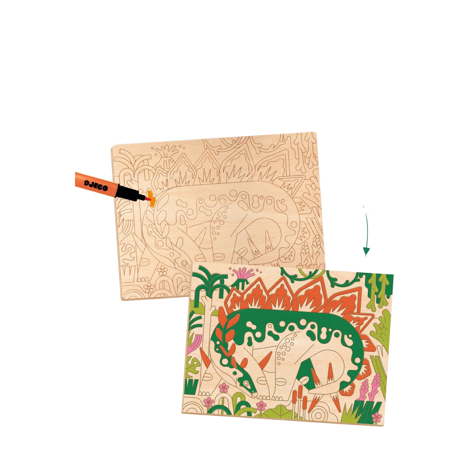 Colouring Wood Craft Set - Dino World