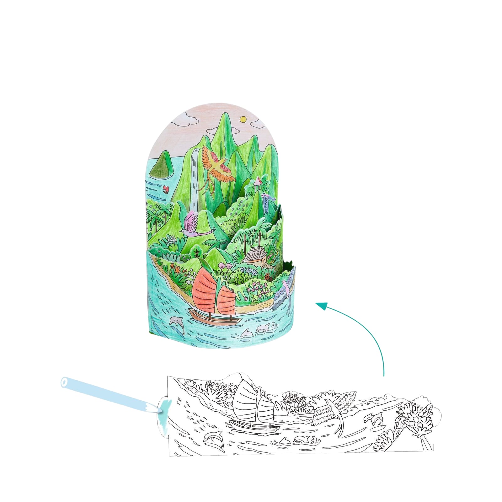 3D Colouring Craft Set - My Island