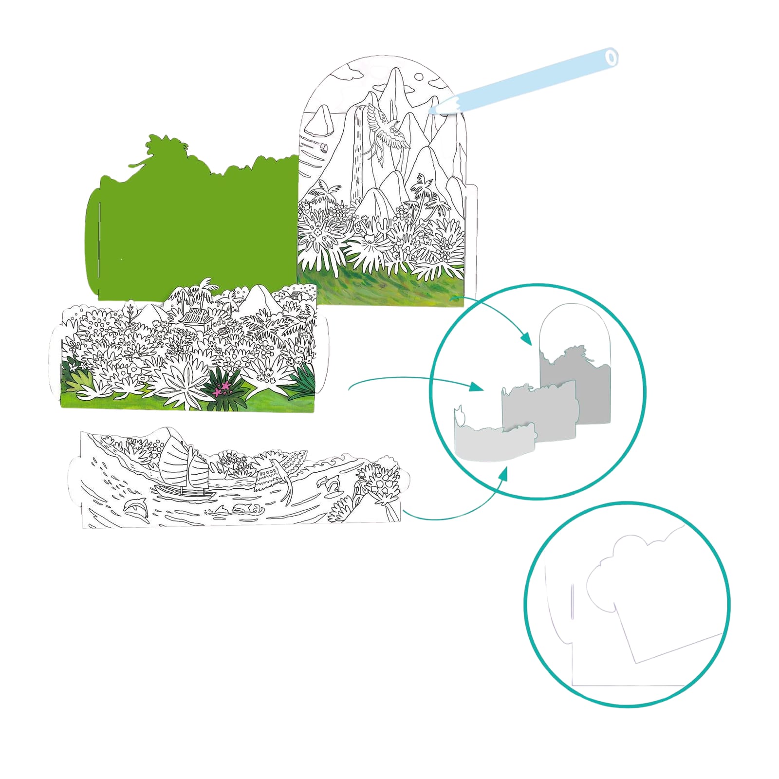 3D Colouring Craft Set - My Island
