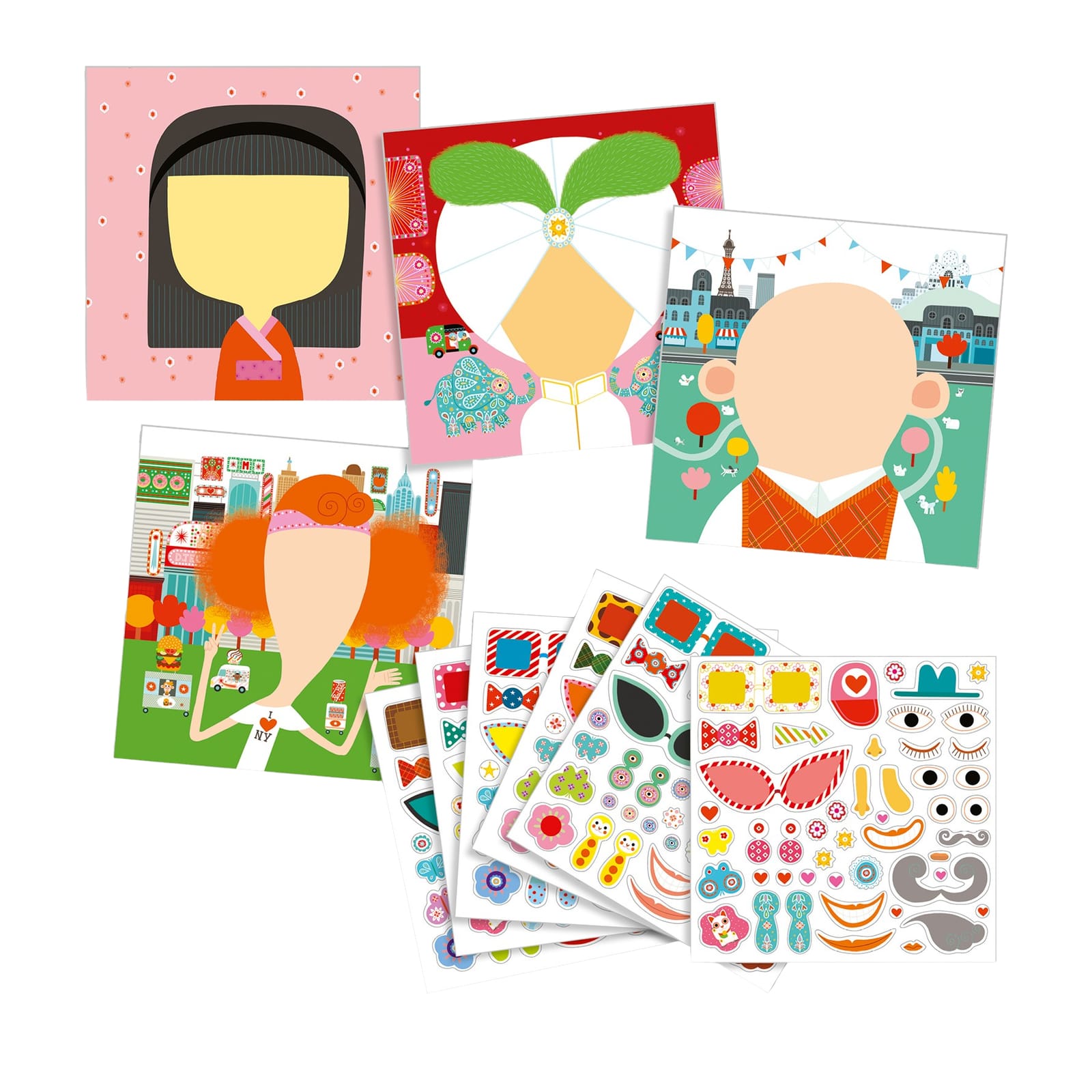 Stickers Craft Set - Different Faces