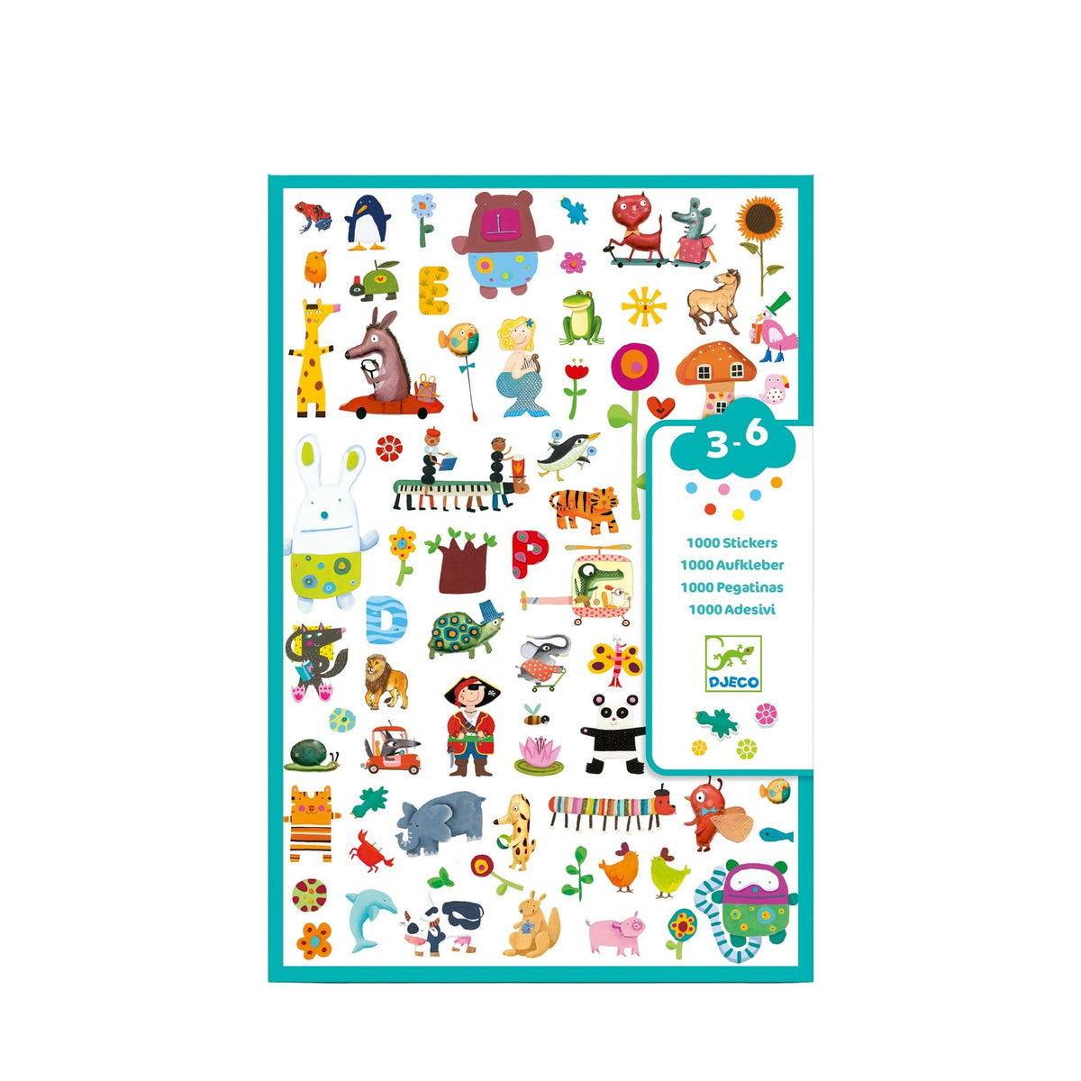 Djeco 1000 Coloured Stickers - For Little Ones
