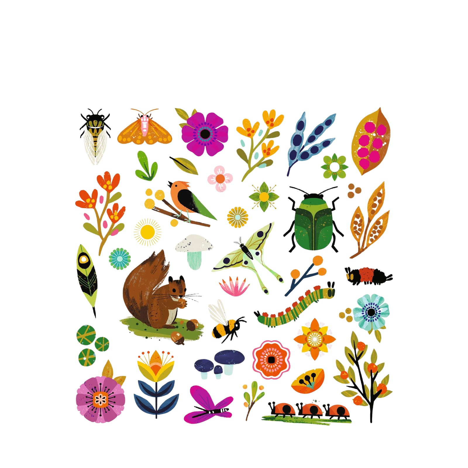 160 Stickers On Sheets - Garden