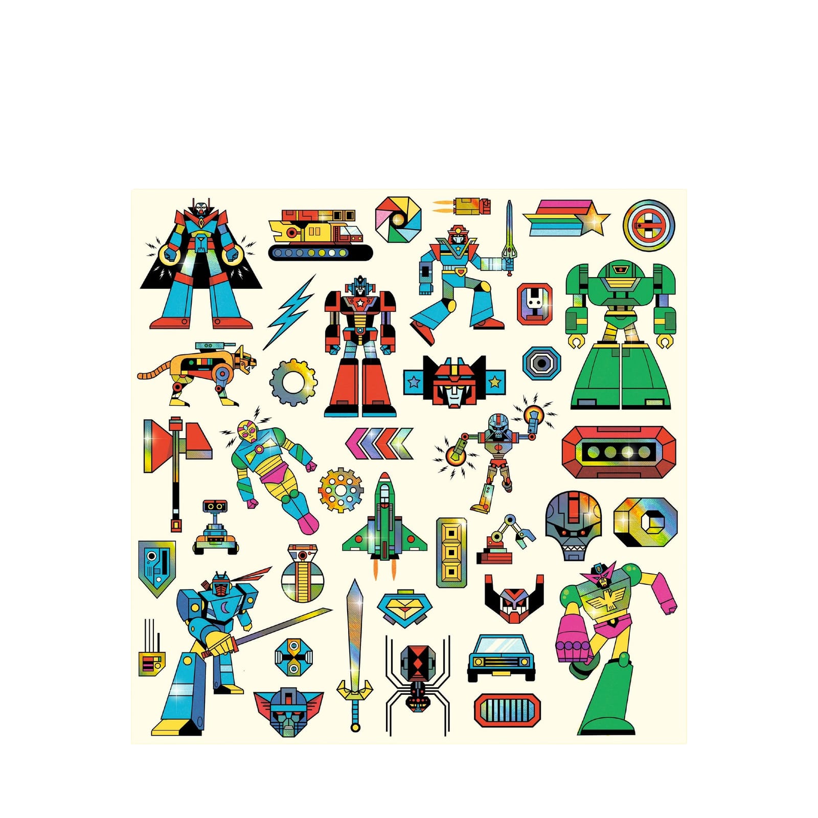 160 Stickers On Sheets - Robots