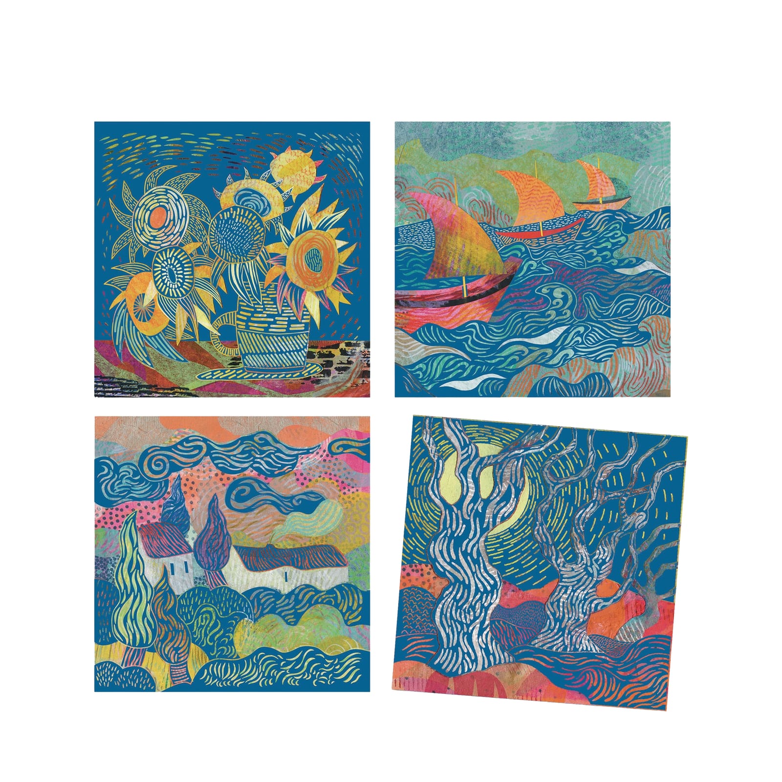 Colour Scratch Boards - The South