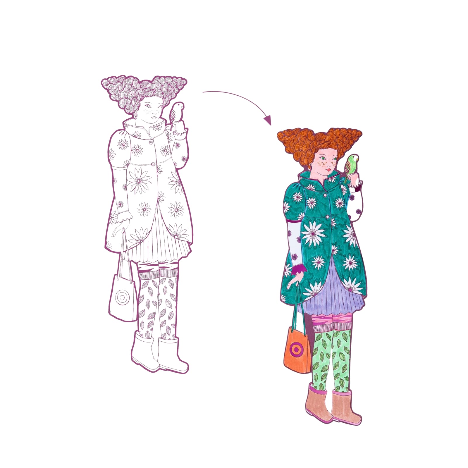 Colouring Fashion Craft Set - Rosemary and Friends