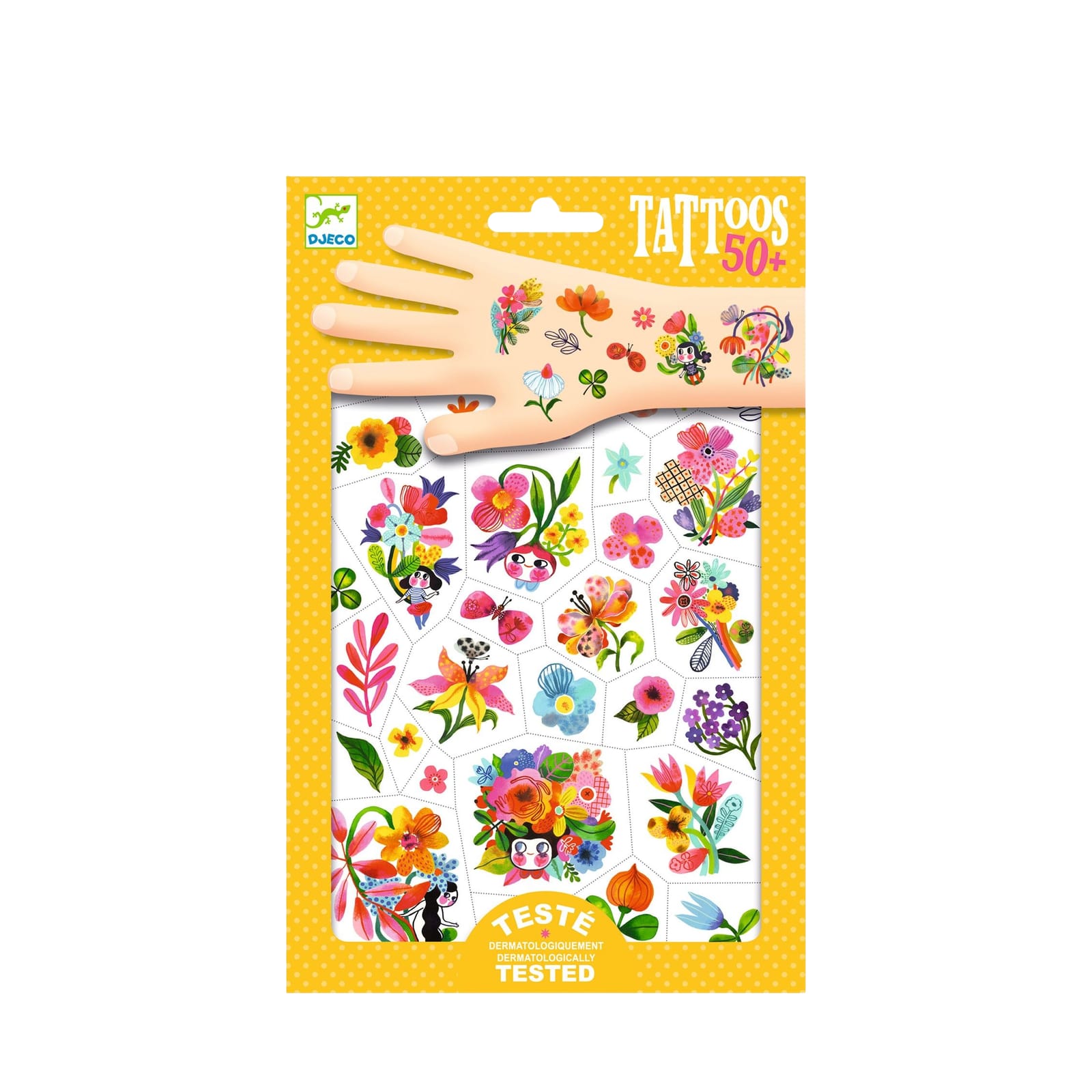 50 Temporary Tattoos - Aqua Flowers