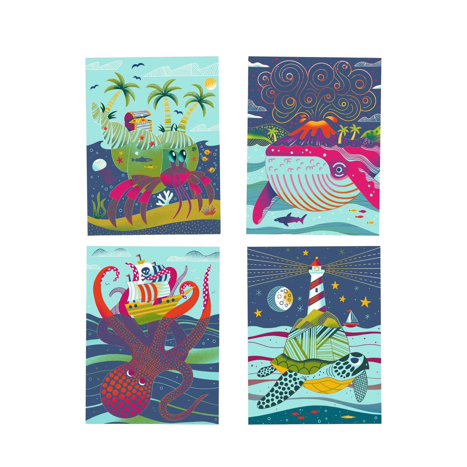 Colour Scratch Boards - Topsy Turvy